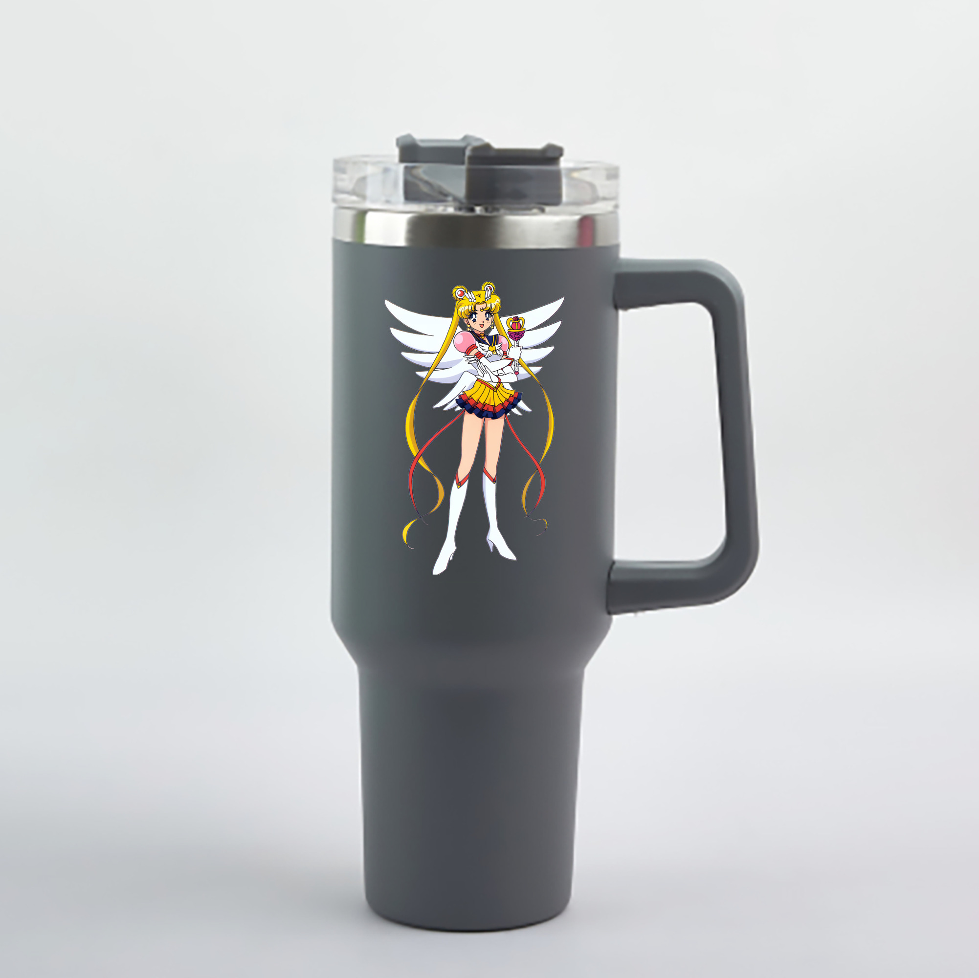 （画像用） 美少女戦士セーラームーン 月野 うさぎ つきの うさぎ Sailor Moon Tsukino Usagi 1200mL車用タンブラー - クリスタルステッカー（プラスチックストロー付き）