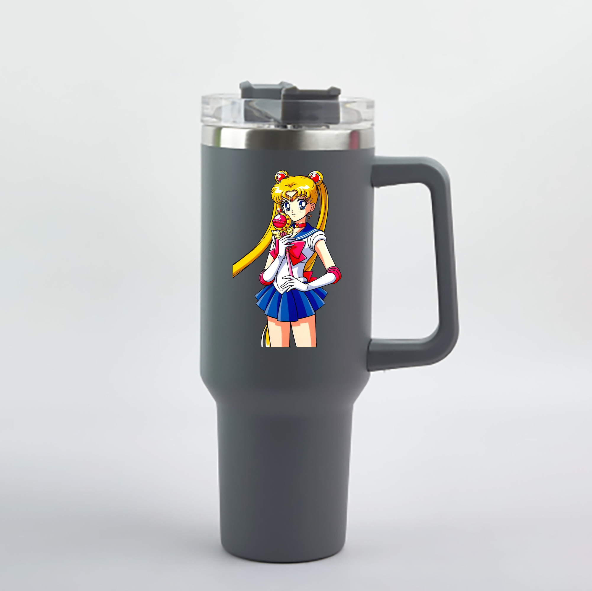 （画像用） 美少女戦士セーラームーン 月野 うさぎ つきの うさぎ Sailor Moon Tsukino Usagi 1200mL車用タンブラー - クリスタルステッカー（プラスチックストロー付き）