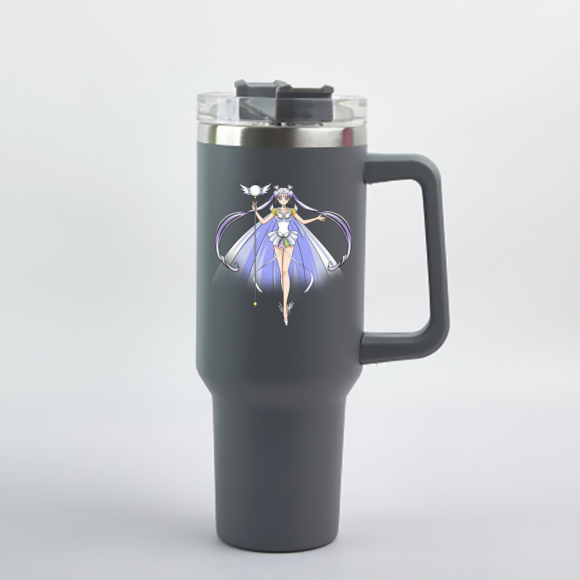 （画像用） 美少女戦士セーラームーン 月野 うさぎ つきの うさぎ Sailor Moon Tsukino Usagi 1200mL車用タンブラー - クリスタルステッカー（プラスチックストロー付き）