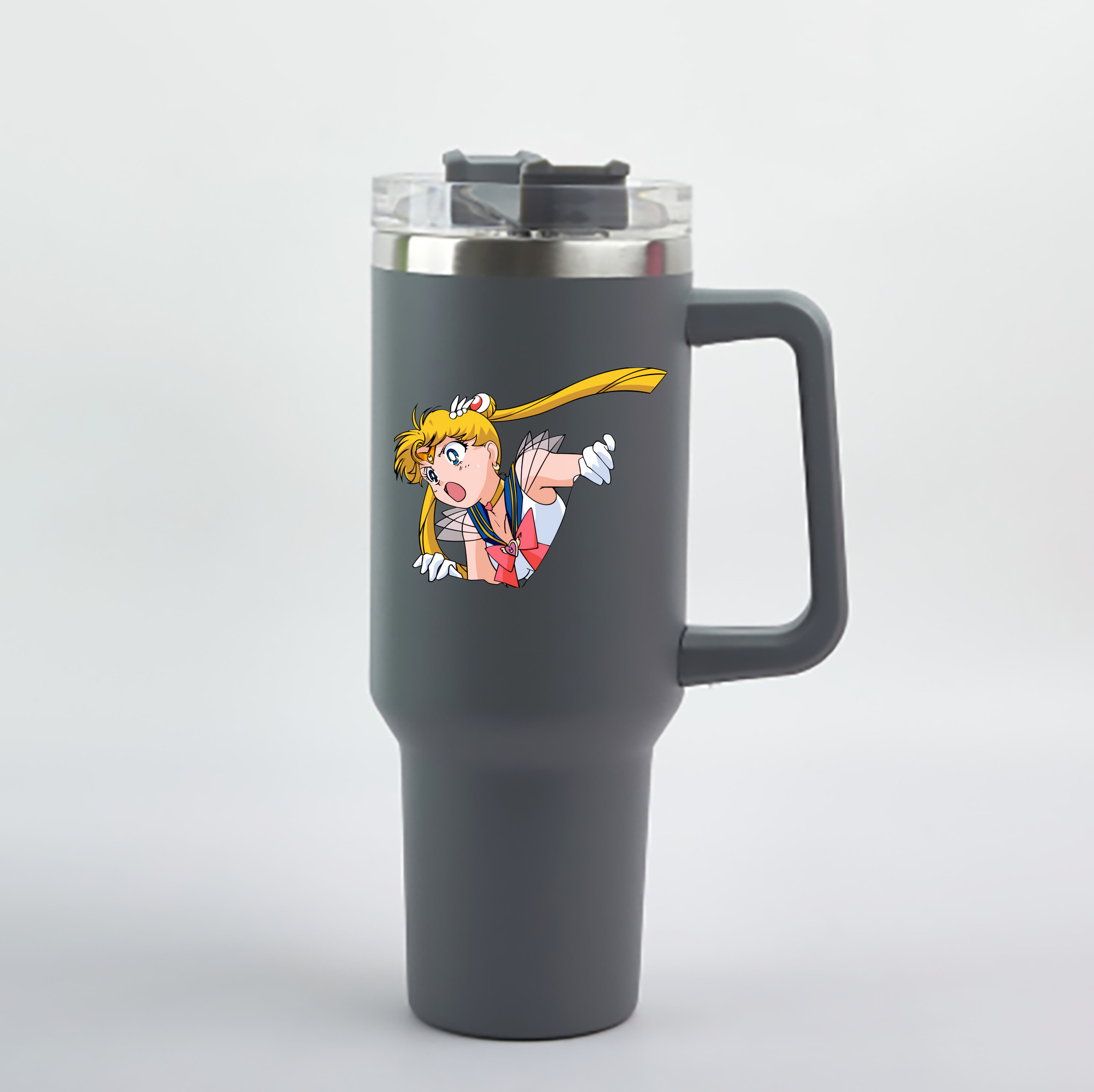 （画像用） 美少女戦士セーラームーン 月野 うさぎ つきの うさぎ Sailor Moon Tsukino Usagi 1200mL車用タンブラー - クリスタルステッカー（プラスチックストロー付き）