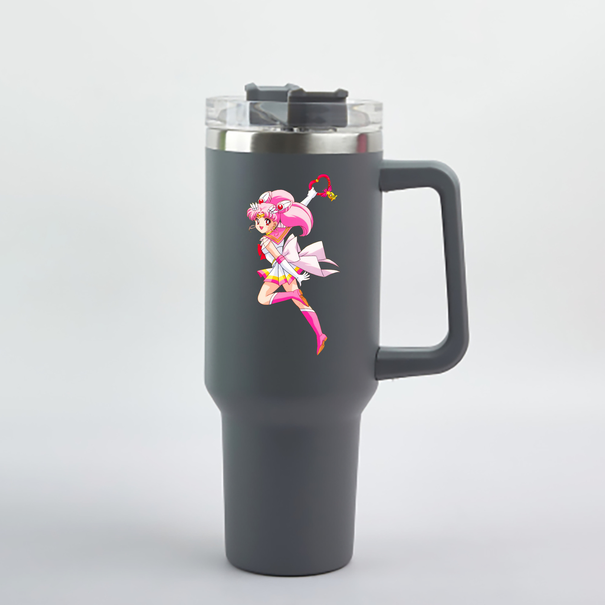（画像用） 美少女戦士セーラームーン ちびうさ Sailor Moon Chibiusa Tsukino Usagi Small Lady Serenity 1200mL車用タンブラー - クリスタルステッカー（プラスチックストロー付き）