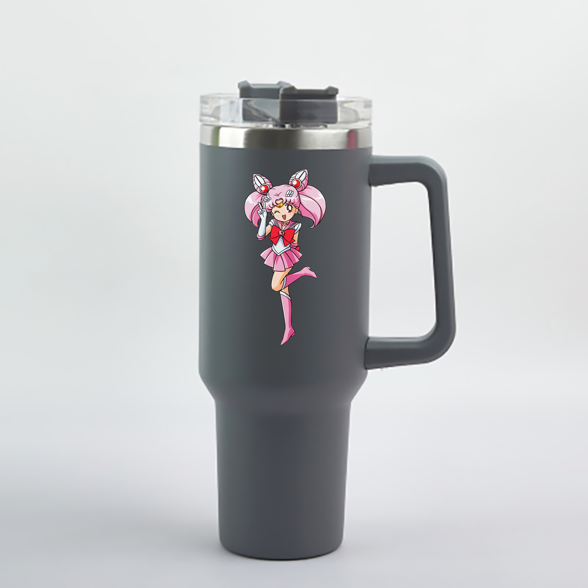 （画像用） 美少女戦士セーラームーン ちびうさ Sailor Moon Chibiusa Tsukino Usagi Small Lady Serenity 1200mL車用タンブラー - クリスタルステッカー（プラスチックストロー付き）