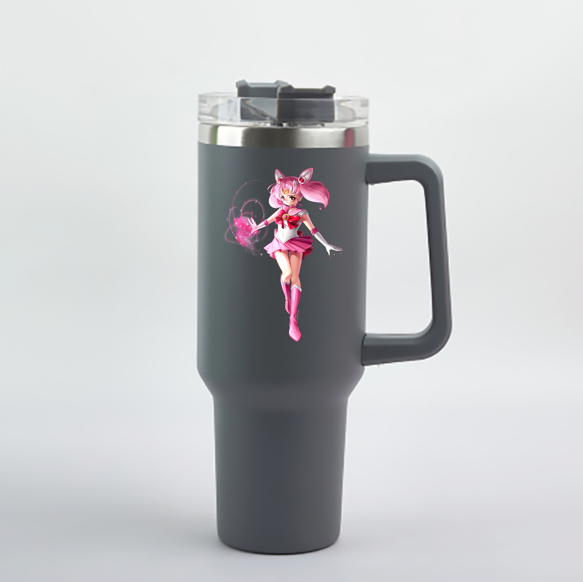（画像用） 美少女戦士セーラームーン ちびうさ Sailor Moon Chibiusa Tsukino Usagi Small Lady Serenity 1200mL車用タンブラー - クリスタルステッカー（プラスチックストロー付き）