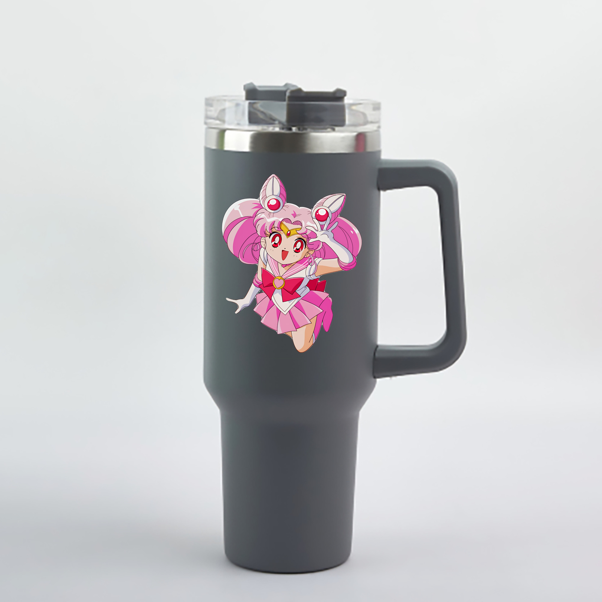 （画像用） 美少女戦士セーラームーン ちびうさ Sailor Moon Chibiusa Tsukino Usagi Small Lady Serenity 1200mL車用タンブラー - クリスタルステッカー（プラスチックストロー付き）