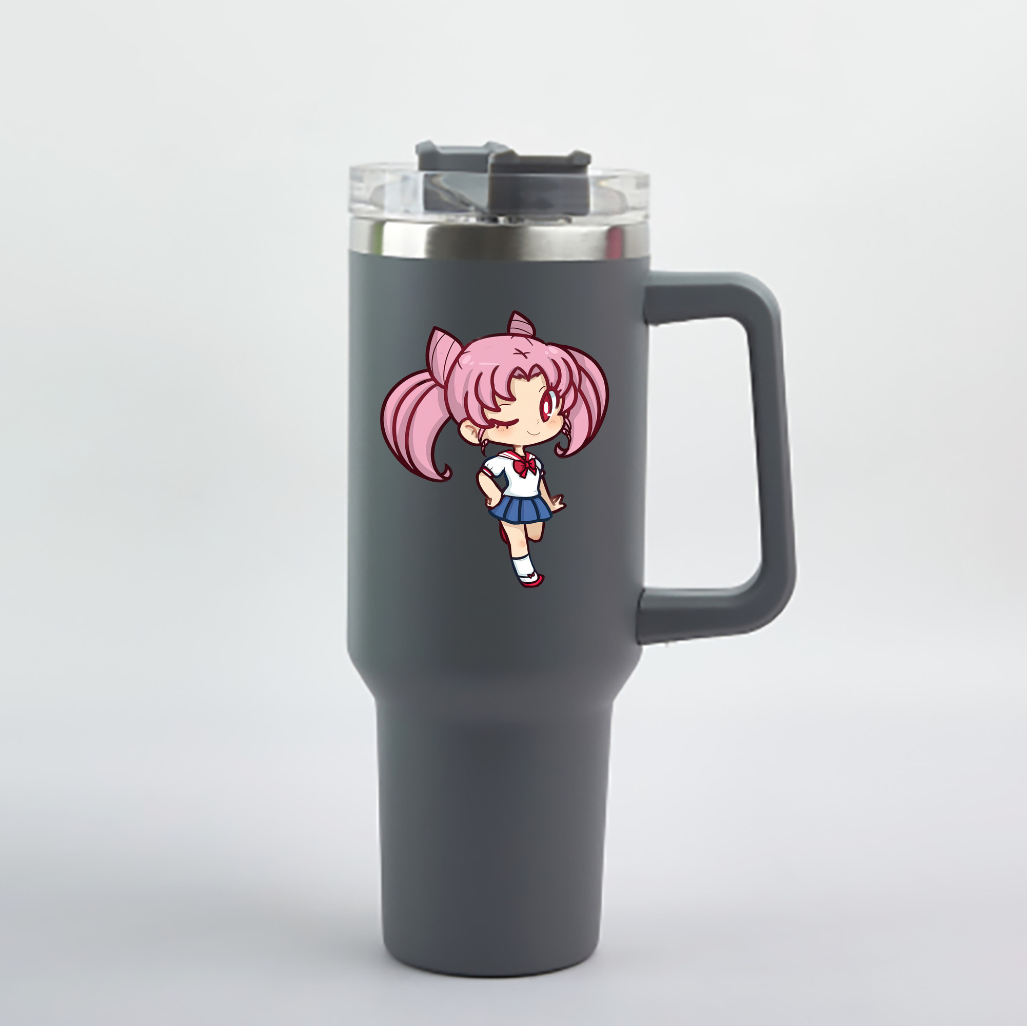 （画像用） 美少女戦士セーラームーン ちびうさ Sailor Moon Chibiusa Tsukino Usagi Small Lady Serenity 1200mL車用タンブラー - クリスタルステッカー（プラスチックストロー付き）