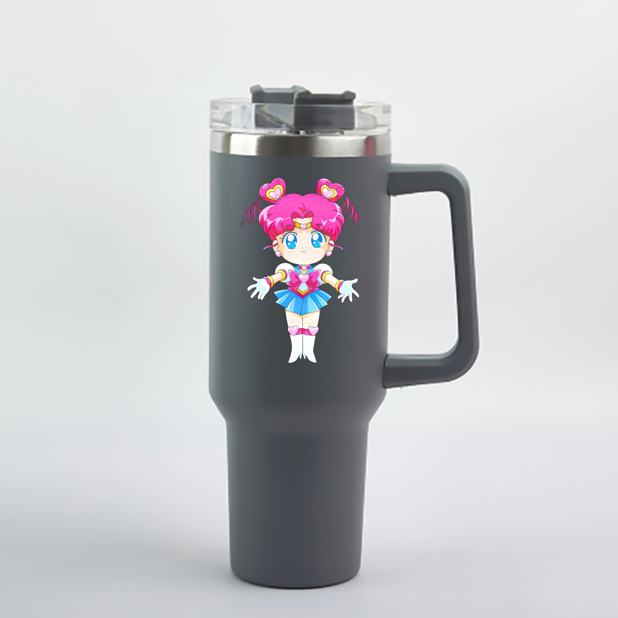 （画像用） 美少女戦士セーラームーン ちびうさ Sailor Moon Chibiusa Tsukino Usagi Small Lady Serenity 1200mL車用タンブラー - クリスタルステッカー（プラスチックストロー付き）