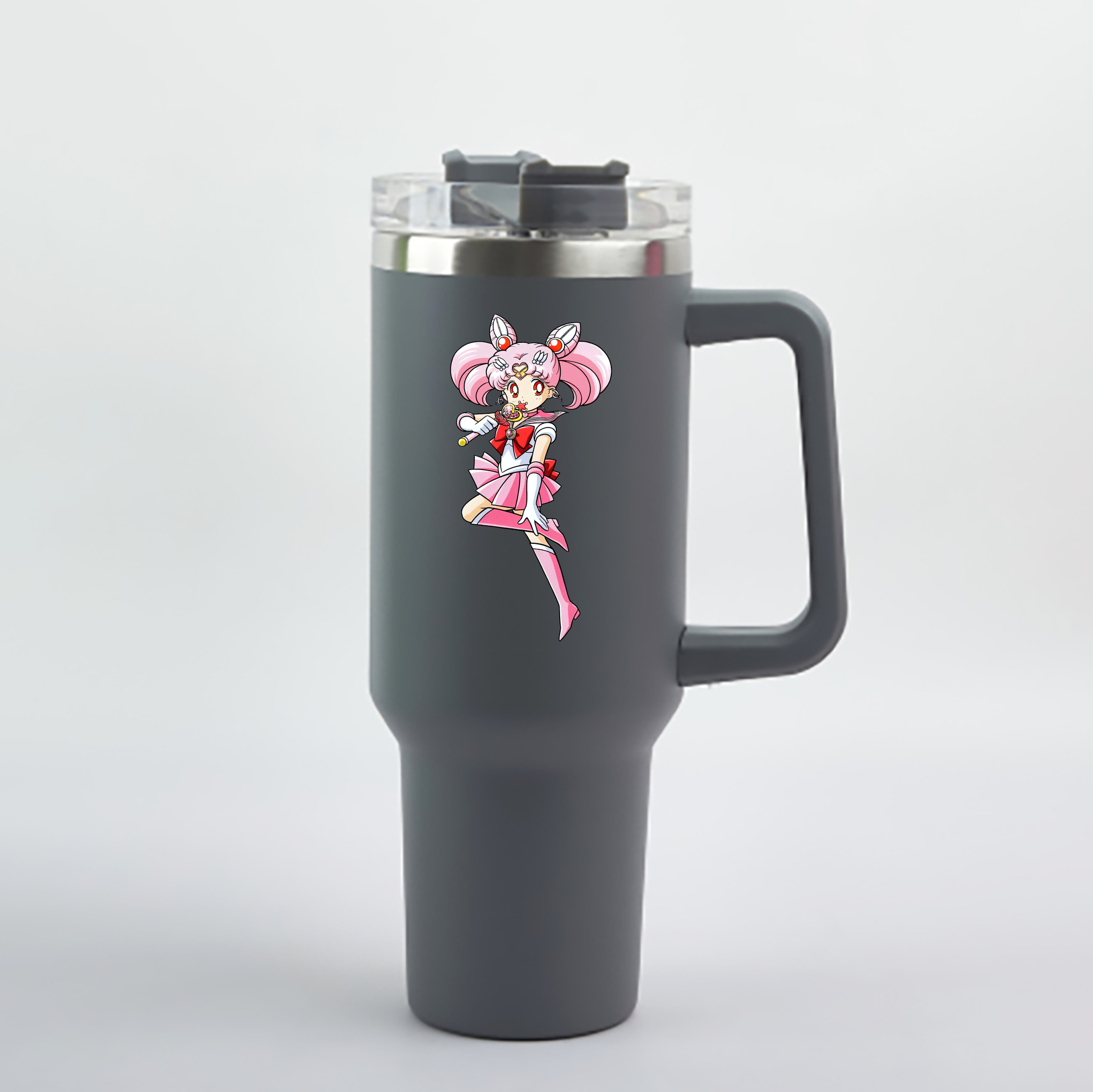 （画像用） 美少女戦士セーラームーン ちびうさ Sailor Moon Chibiusa Tsukino Usagi Small Lady Serenity 1200mL車用タンブラー - クリスタルステッカー（プラスチックストロー付き）