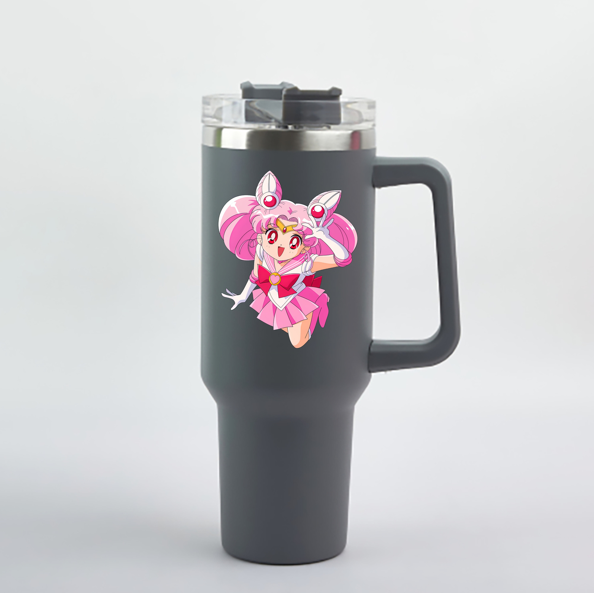 （画像用） 美少女戦士セーラームーン ちびうさ Sailor Moon Chibiusa Tsukino Usagi Small Lady Serenity 1200mL車用タンブラー - クリスタルステッカー（プラスチックストロー付き）