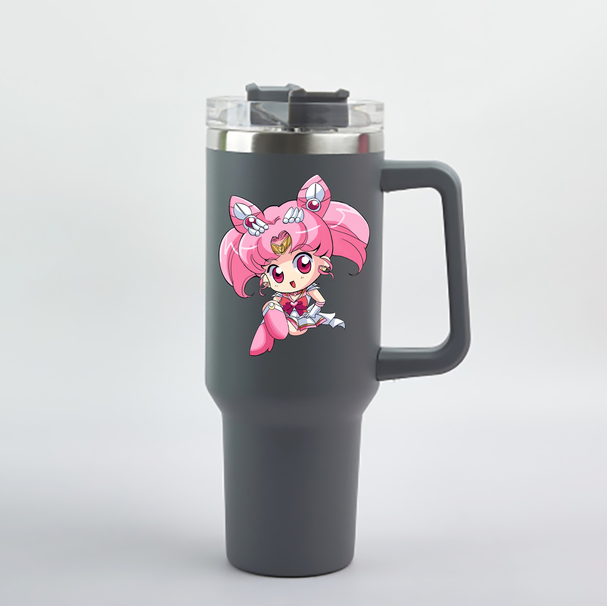 （画像用） 美少女戦士セーラームーン ちびうさ Sailor Moon Chibiusa Tsukino Usagi Small Lady Serenity 1200mL車用タンブラー - クリスタルステッカー（プラスチックストロー付き）