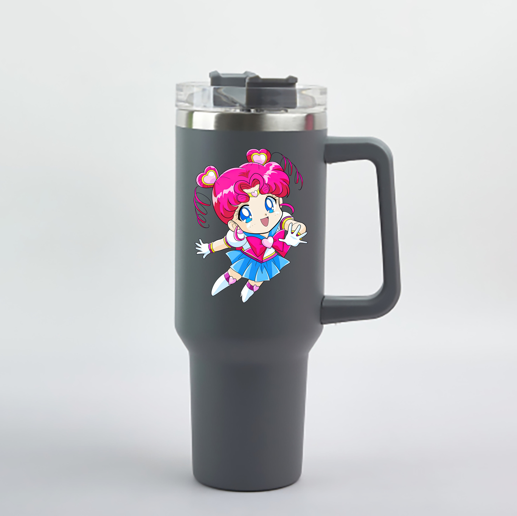 （画像用） 美少女戦士セーラームーン ちびうさ Sailor Moon Chibiusa Tsukino Usagi Small Lady Serenity 1200mL車用タンブラー - クリスタルステッカー（プラスチックストロー付き）