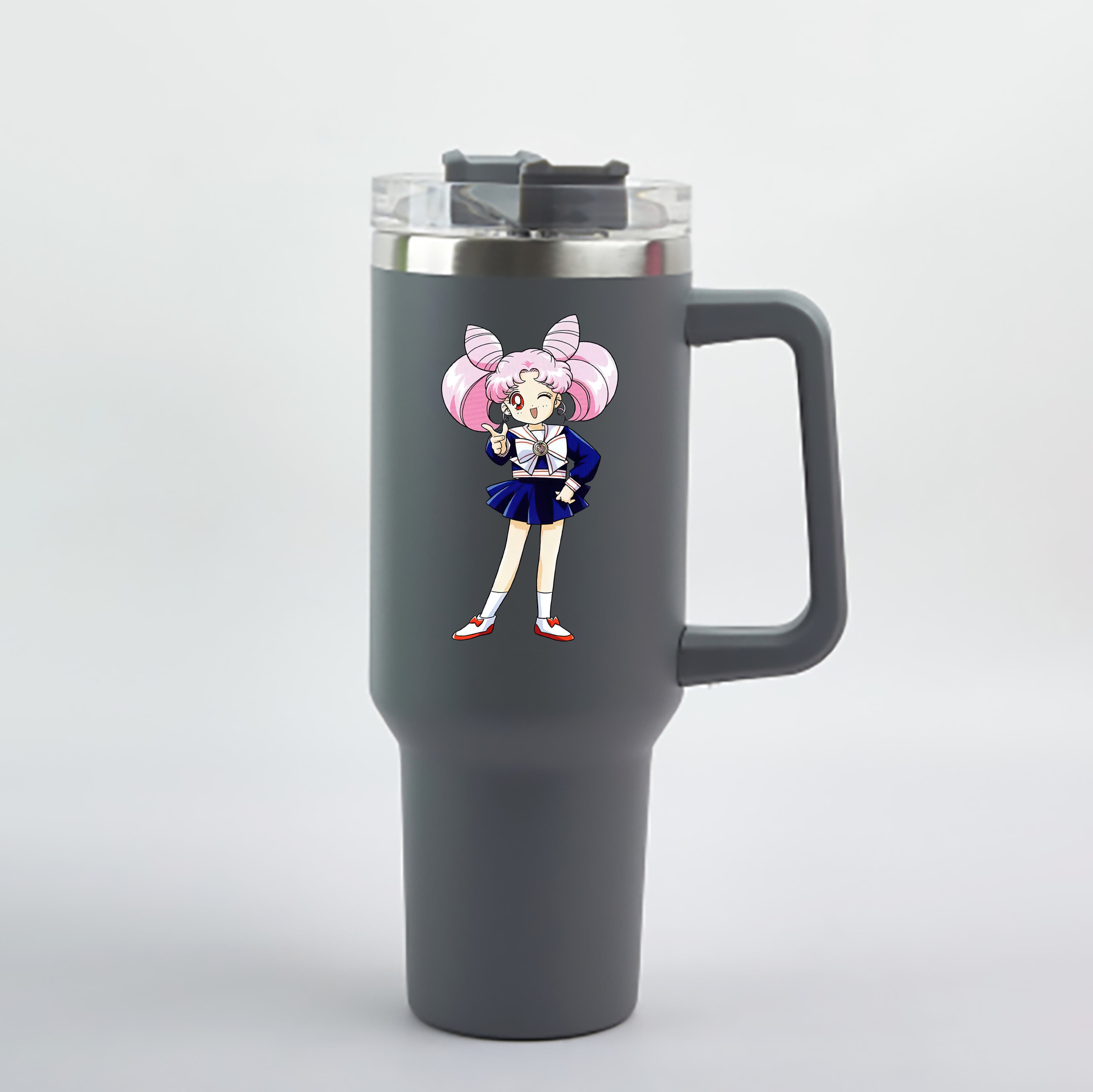 （画像用） 美少女戦士セーラームーン ちびうさ Sailor Moon Chibiusa Tsukino Usagi Small Lady Serenity 1200mL車用タンブラー - クリスタルステッカー（プラスチックストロー付き）