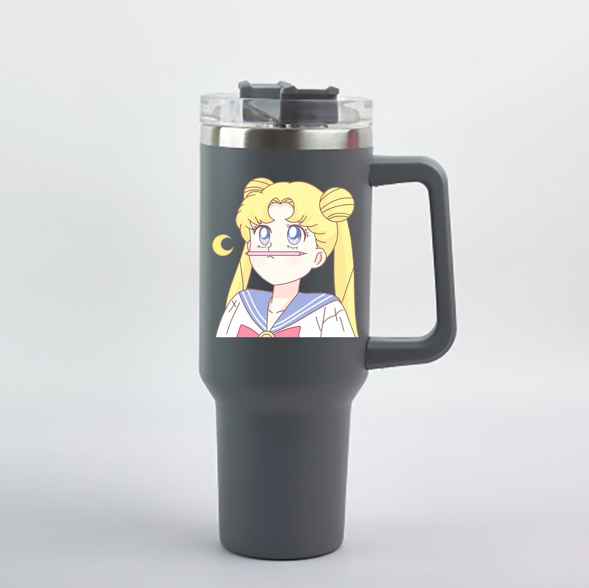 （画像用） 美少女戦士セーラームーン 愛野 美奈子 あいの みなこ Sailor Moon Aino Minako 1200mL車用タンブラー - クリスタルステッカー（プラスチックストロー付き）