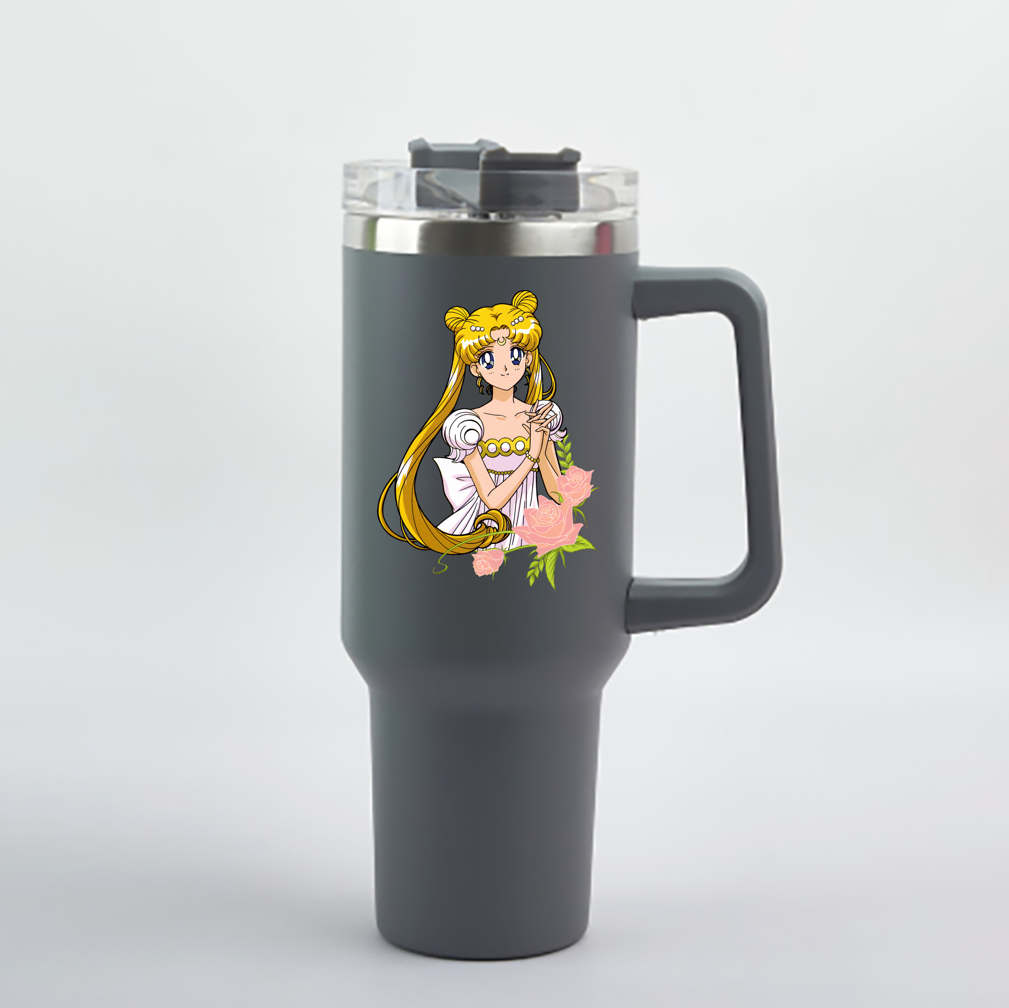 （画像用） 美少女戦士セーラームーン 愛野 美奈子 あいの みなこ Sailor Moon Aino Minako 1200mL車用タンブラー - クリスタルステッカー（プラスチックストロー付き）