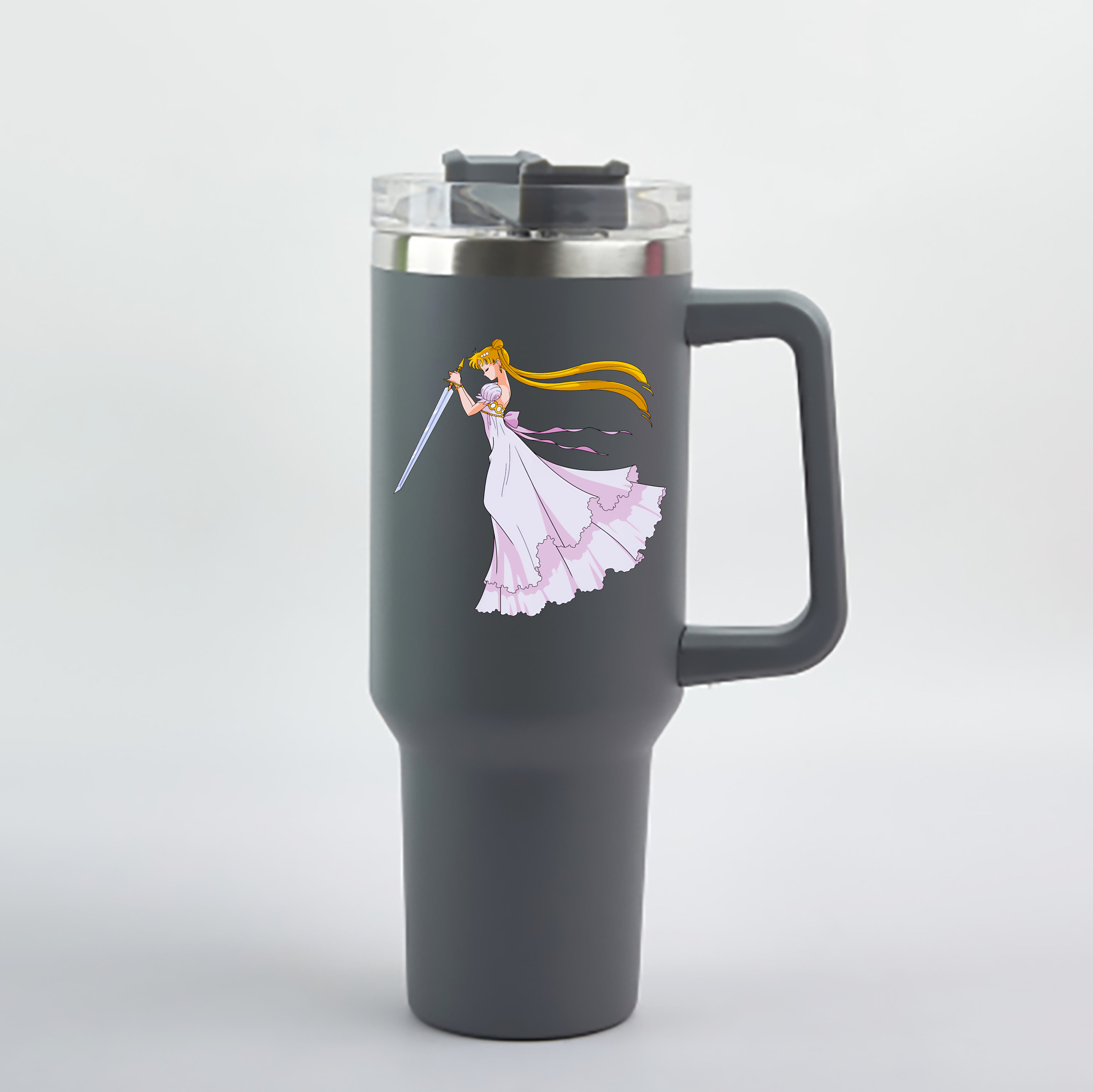 （画像用） 美少女戦士セーラームーン 愛野 美奈子 あいの みなこ Sailor Moon Aino Minako 1200mL車用タンブラー - クリスタルステッカー（プラスチックストロー付き）