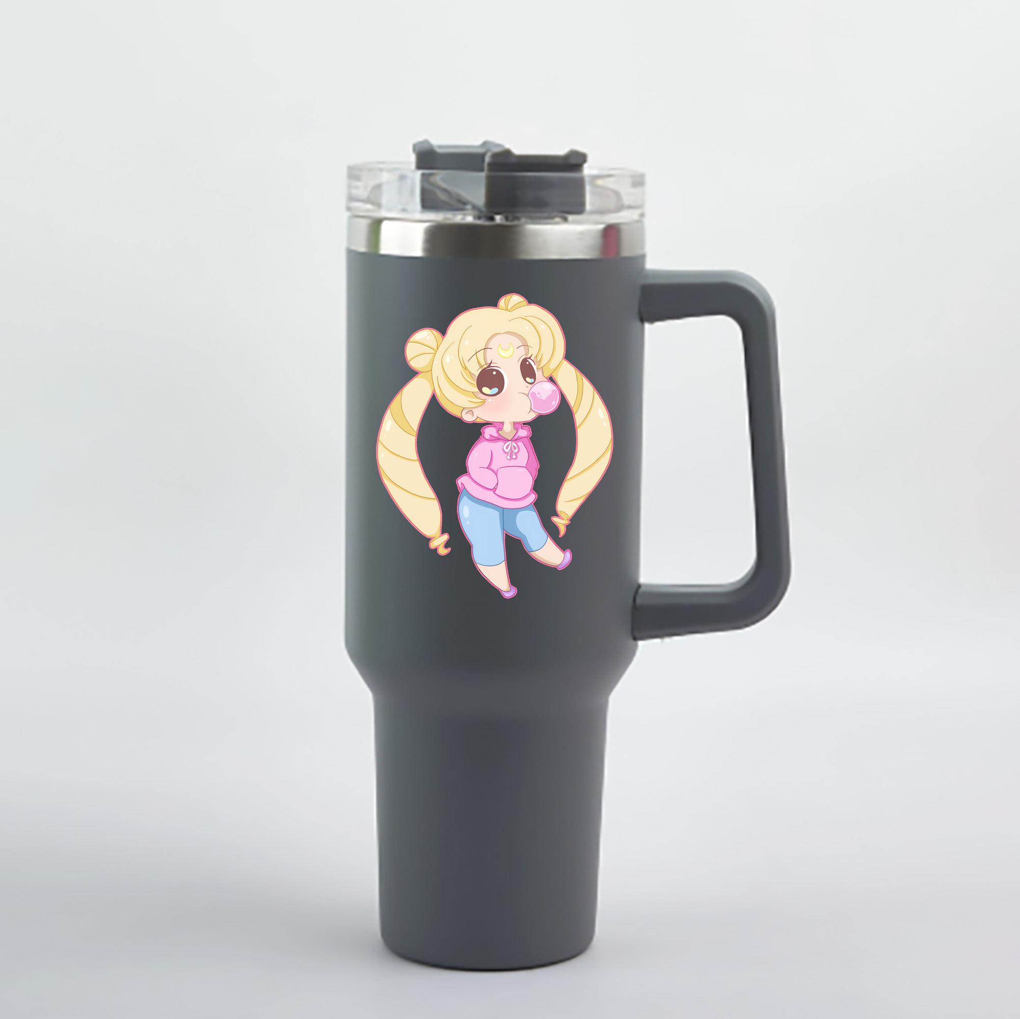 （画像用） 美少女戦士セーラームーン 愛野 美奈子 あいの みなこ Sailor Moon Aino Minako 1200mL車用タンブラー - クリスタルステッカー（プラスチックストロー付き）