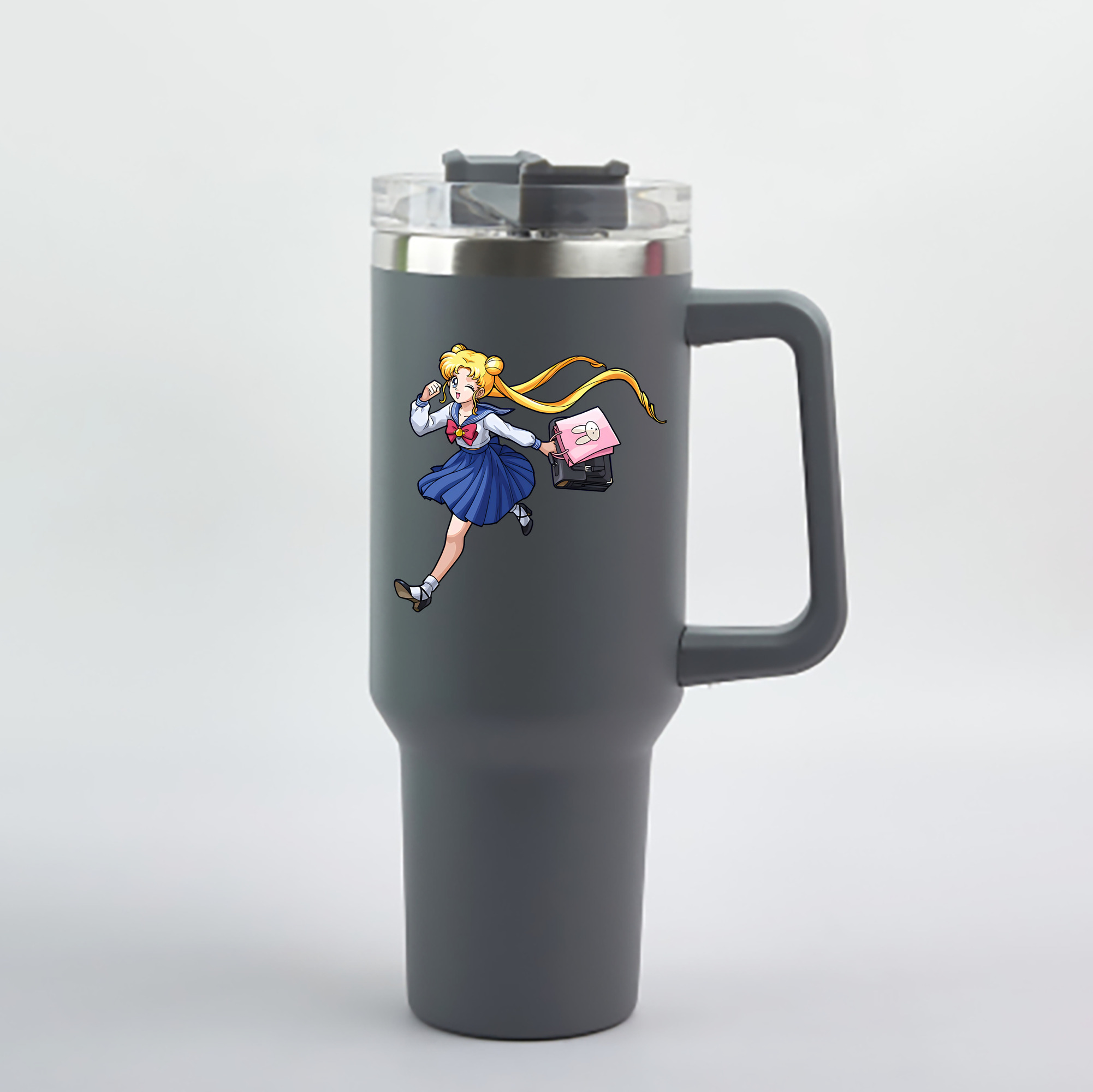 （画像用） 美少女戦士セーラームーン 愛野 美奈子 あいの みなこ Sailor Moon Aino Minako 1200mL車用タンブラー - クリスタルステッカー（プラスチックストロー付き）