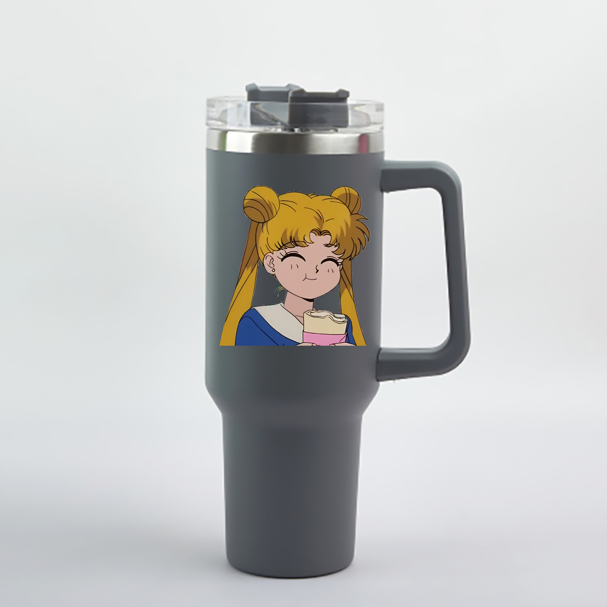 （画像用） 美少女戦士セーラームーン 愛野 美奈子 あいの みなこ Sailor Moon Aino Minako 1200mL車用タンブラー - クリスタルステッカー（プラスチックストロー付き）