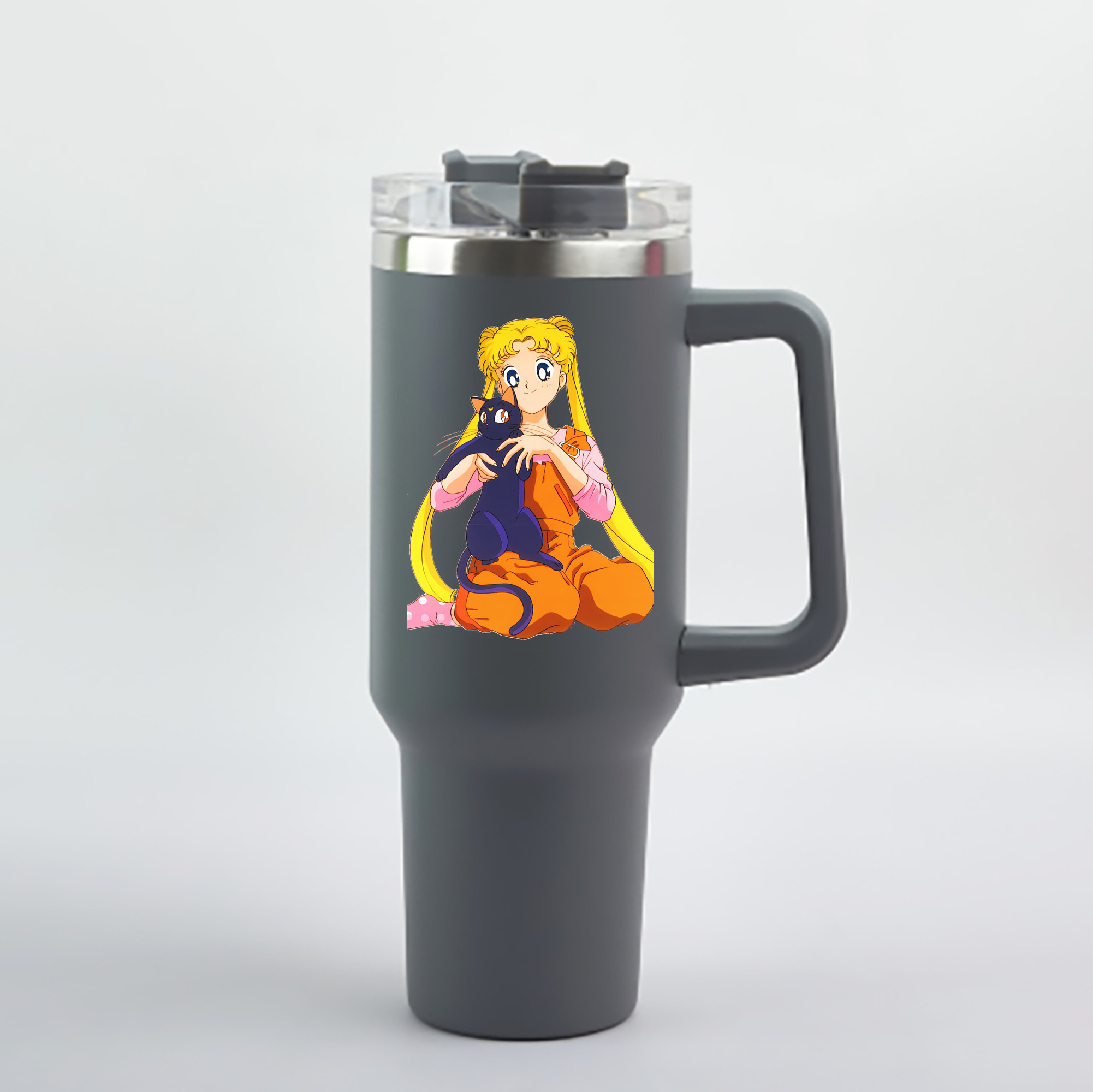 （画像用） 美少女戦士セーラームーン 愛野 美奈子 あいの みなこ Sailor Moon Aino Minako 1200mL車用タンブラー - クリスタルステッカー（プラスチックストロー付き）