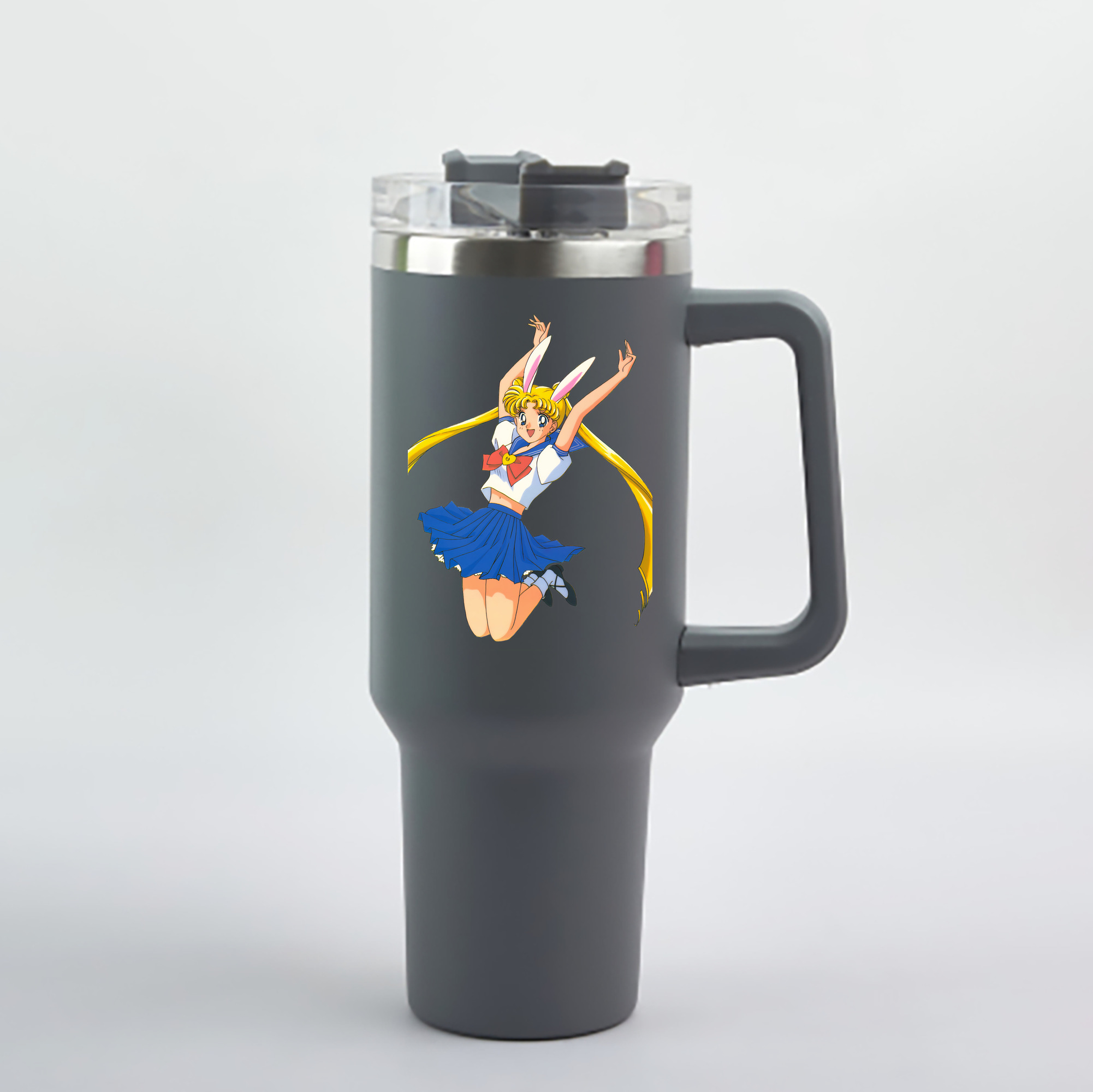 （画像用） 美少女戦士セーラームーン 愛野 美奈子 あいの みなこ Sailor Moon Aino Minako 1200mL車用タンブラー - クリスタルステッカー（プラスチックストロー付き）