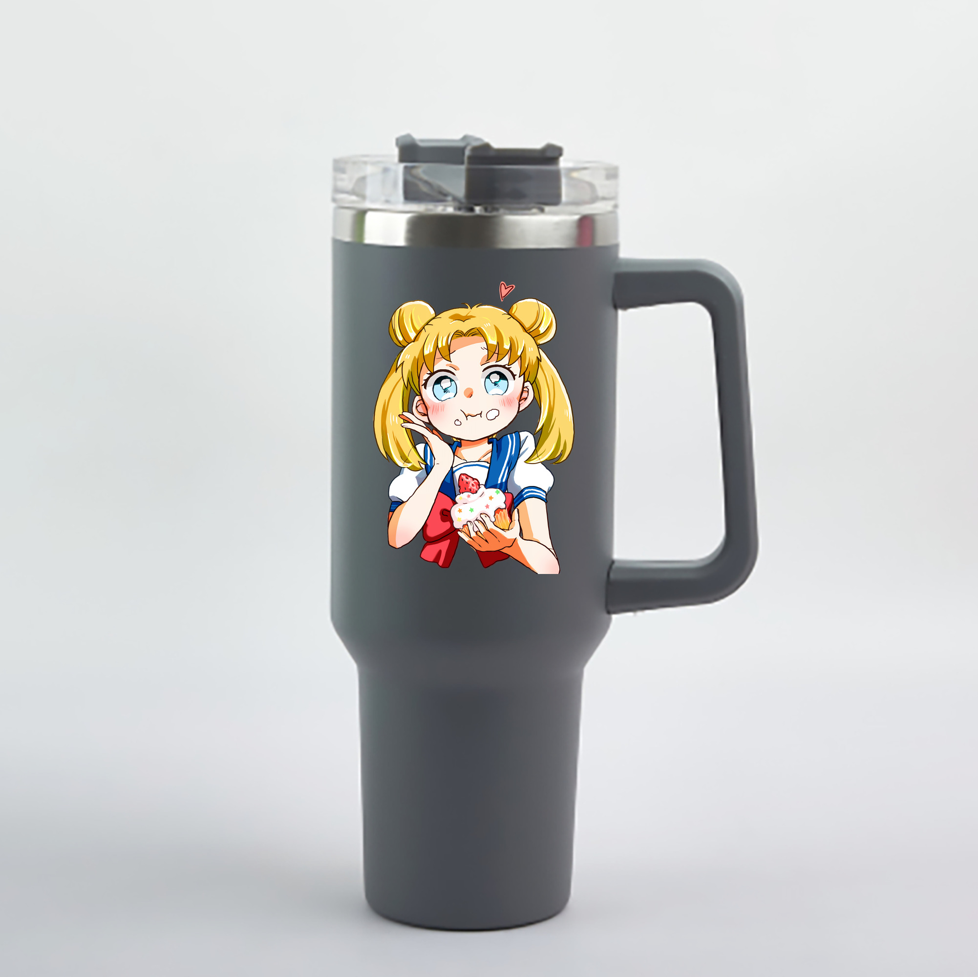 （画像用） 美少女戦士セーラームーン 愛野 美奈子 あいの みなこ Sailor Moon Aino Minako 1200mL車用タンブラー - クリスタルステッカー（プラスチックストロー付き）