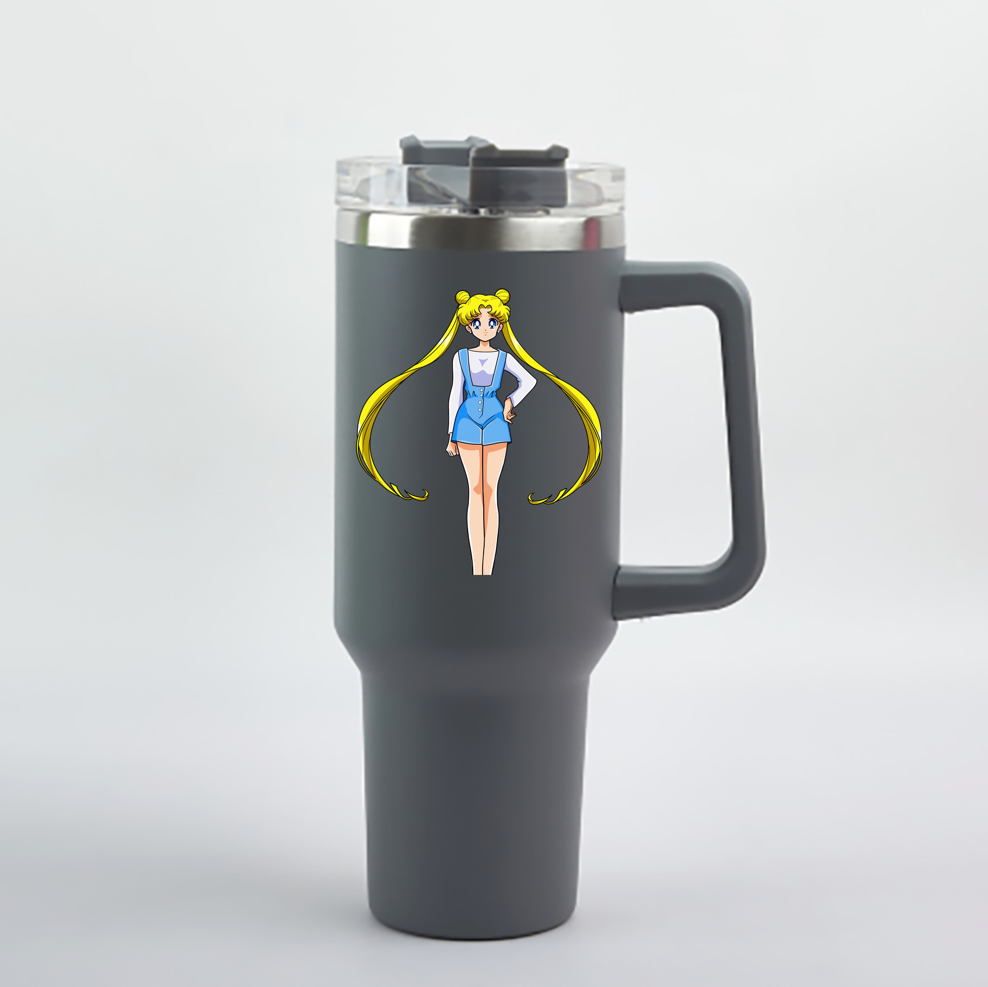 （画像用） 美少女戦士セーラームーン 愛野 美奈子 あいの みなこ Sailor Moon Aino Minako 1200mL車用タンブラー - クリスタルステッカー（プラスチックストロー付き）