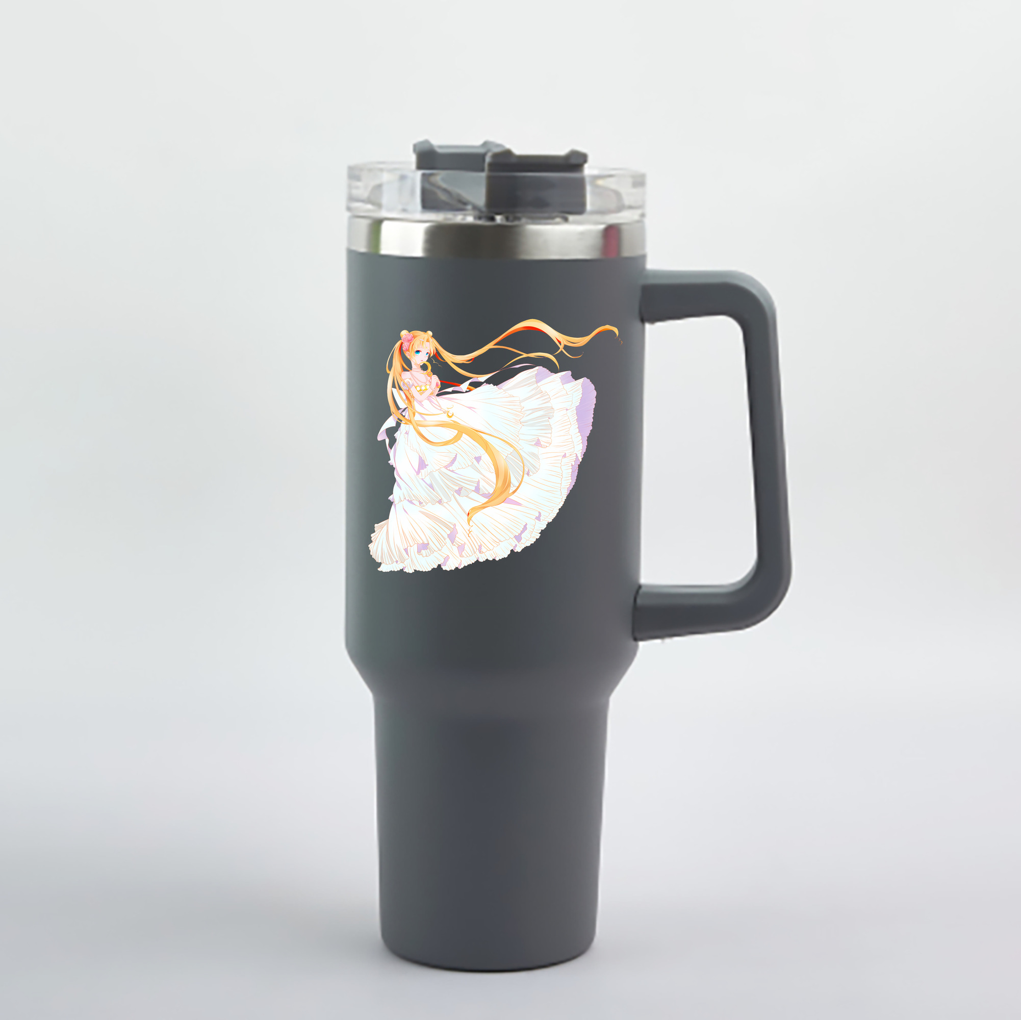 （画像用） 美少女戦士セーラームーン 愛野 美奈子 あいの みなこ Sailor Moon Aino Minako 1200mL車用タンブラー - クリスタルステッカー（プラスチックストロー付き）