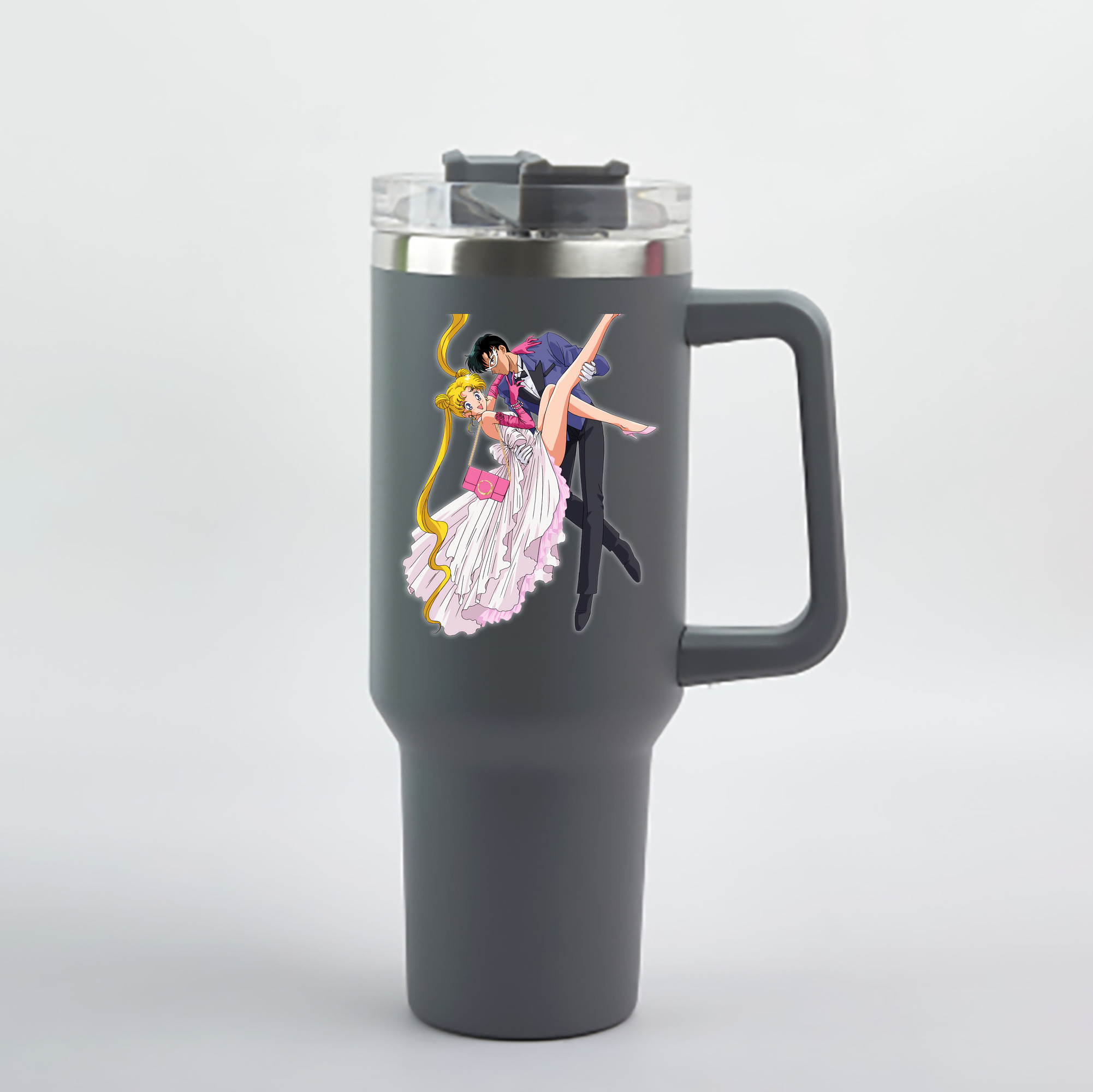 （画像用） 美少女戦士セーラームーン 愛野 美奈子 あいの みなこ Sailor Moon Aino Minako 1200mL車用タンブラー - クリスタルステッカー（プラスチックストロー付き）