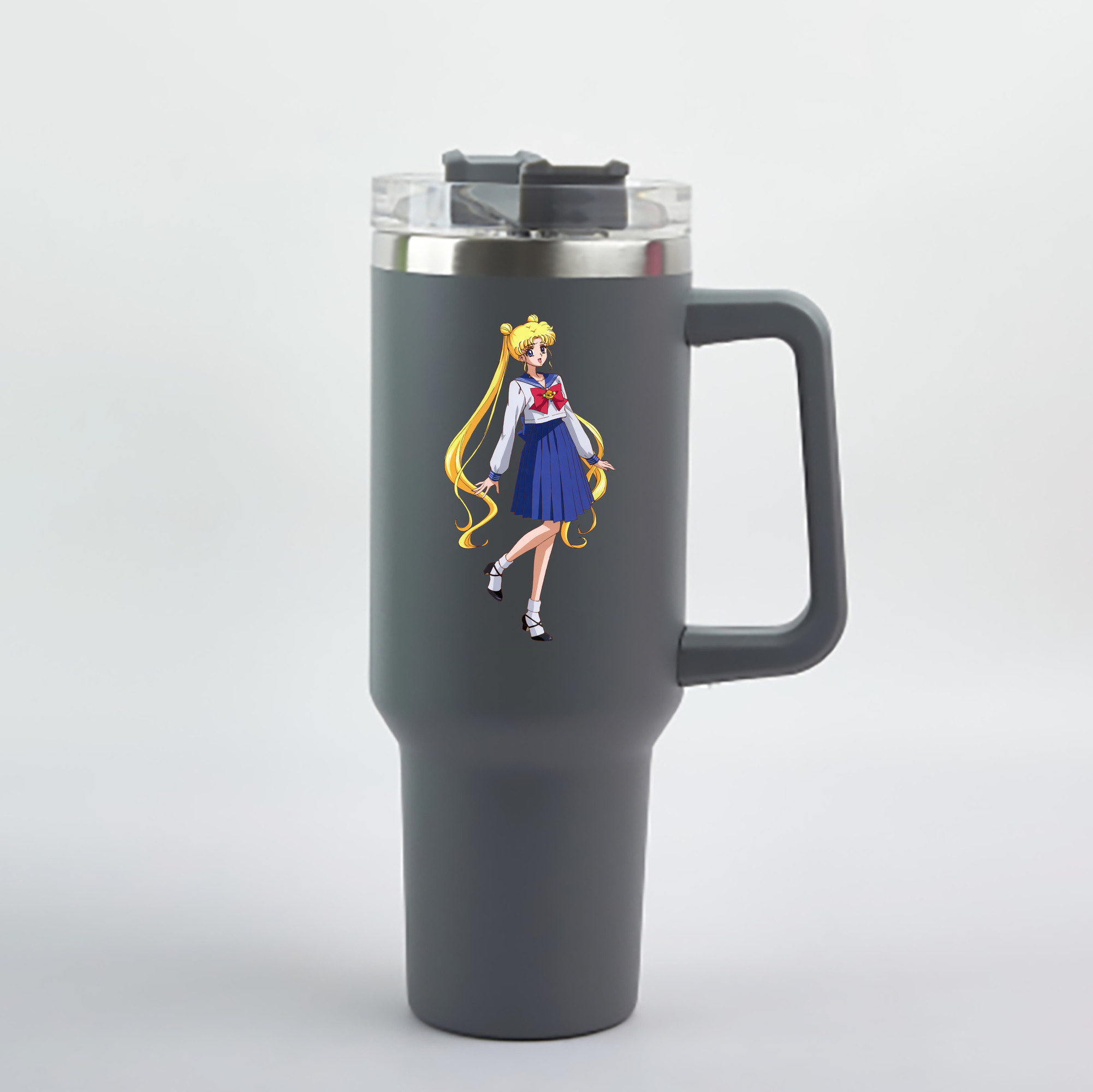（画像用） 美少女戦士セーラームーン 愛野 美奈子 あいの みなこ Sailor Moon Aino Minako 1200mL車用タンブラー - クリスタルステッカー（プラスチックストロー付き）