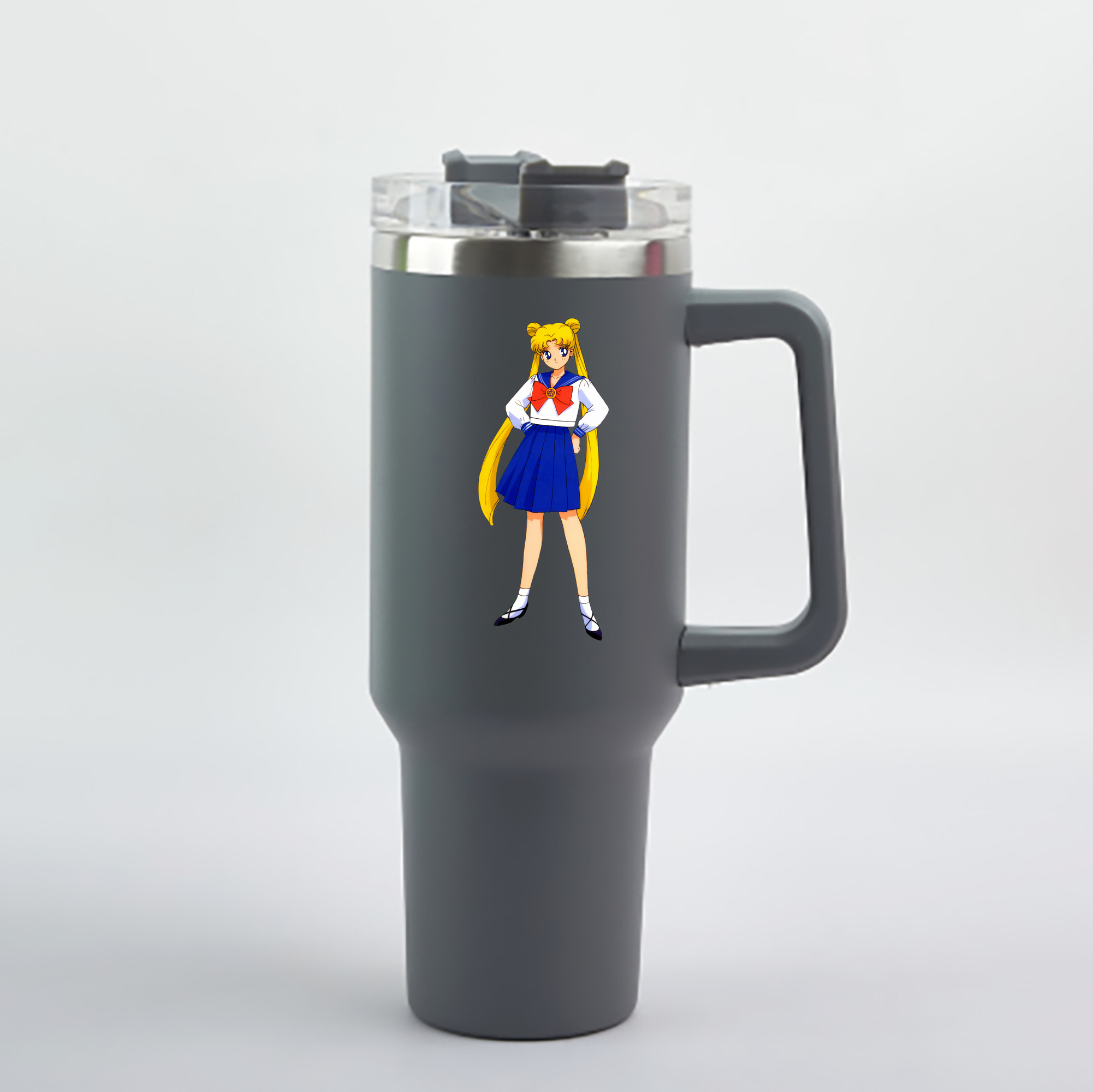 （画像用） 美少女戦士セーラームーン 愛野 美奈子 あいの みなこ Sailor Moon Aino Minako 1200mL車用タンブラー - クリスタルステッカー（プラスチックストロー付き）
