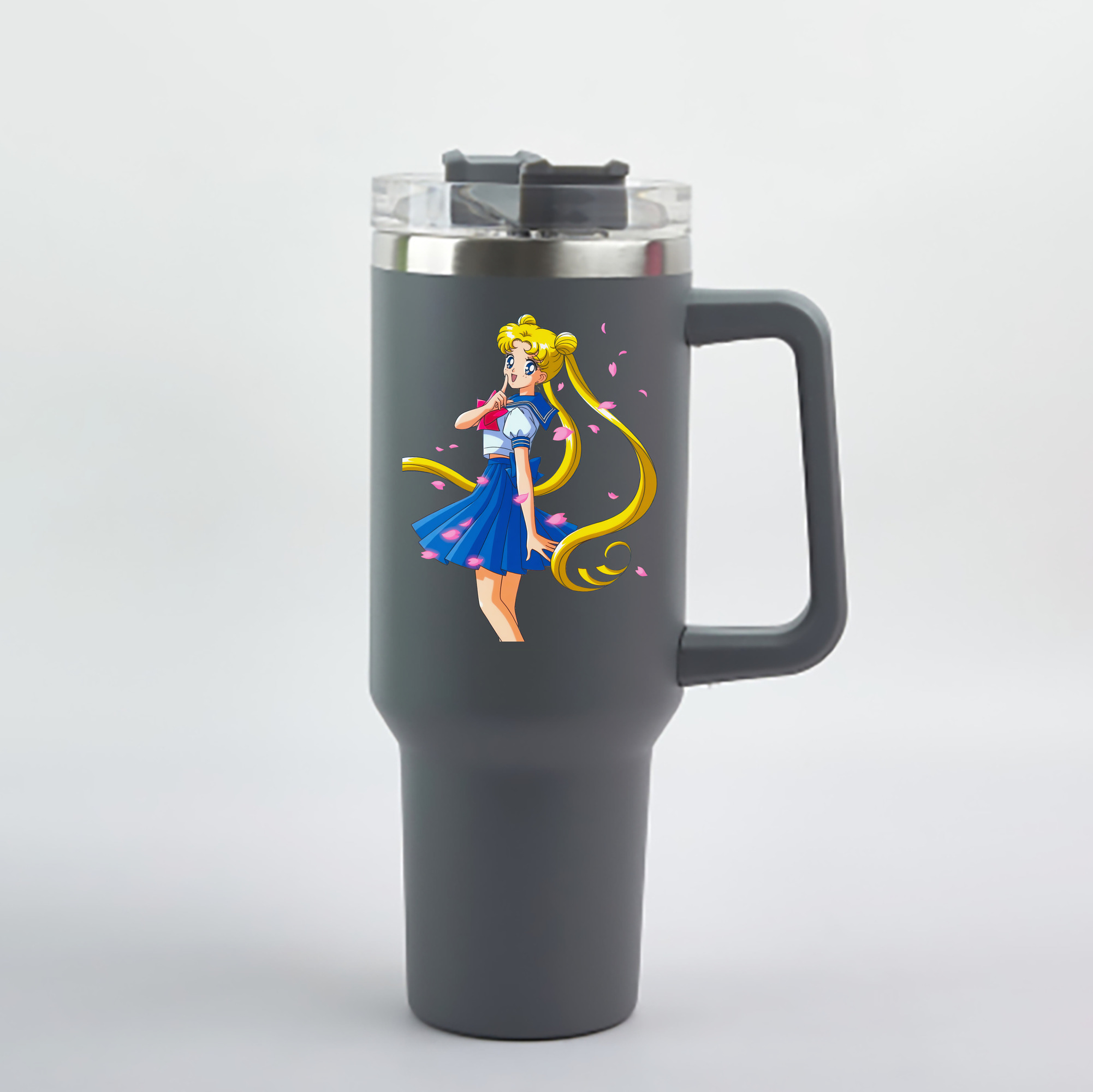 （画像用） 美少女戦士セーラームーン 愛野 美奈子 あいの みなこ Sailor Moon Aino Minako 1200mL車用タンブラー - クリスタルステッカー（プラスチックストロー付き）