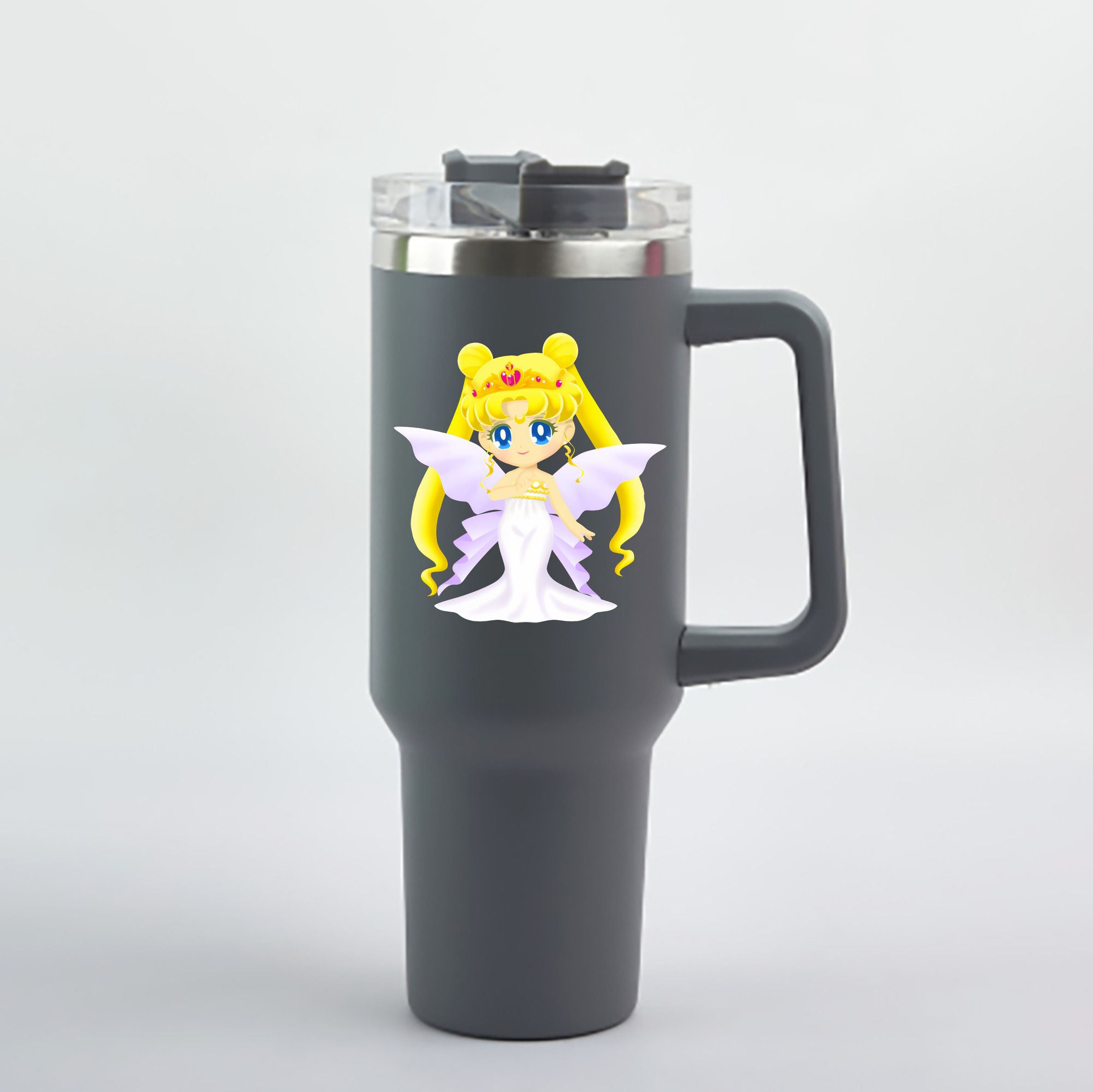 （画像用） 美少女戦士セーラームーン 愛野 美奈子 あいの みなこ Sailor Moon Aino Minako 1200mL車用タンブラー - クリスタルステッカー（プラスチックストロー付き）