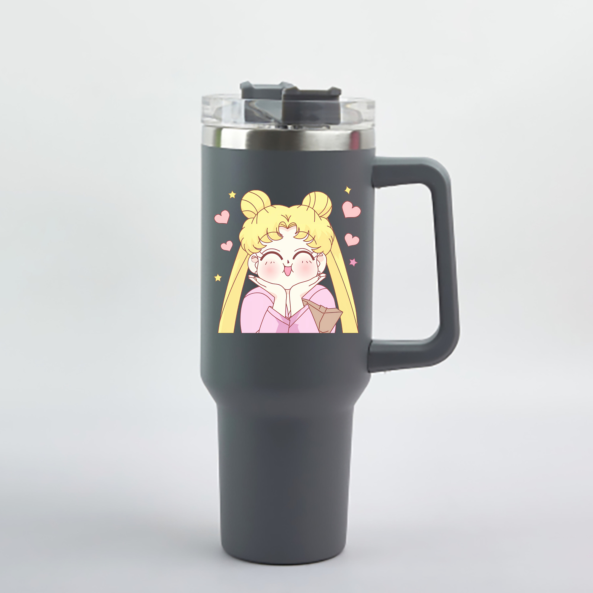 （画像用） 美少女戦士セーラームーン 愛野 美奈子 あいの みなこ Sailor Moon Aino Minako 1200mL車用タンブラー - クリスタルステッカー（プラスチックストロー付き）