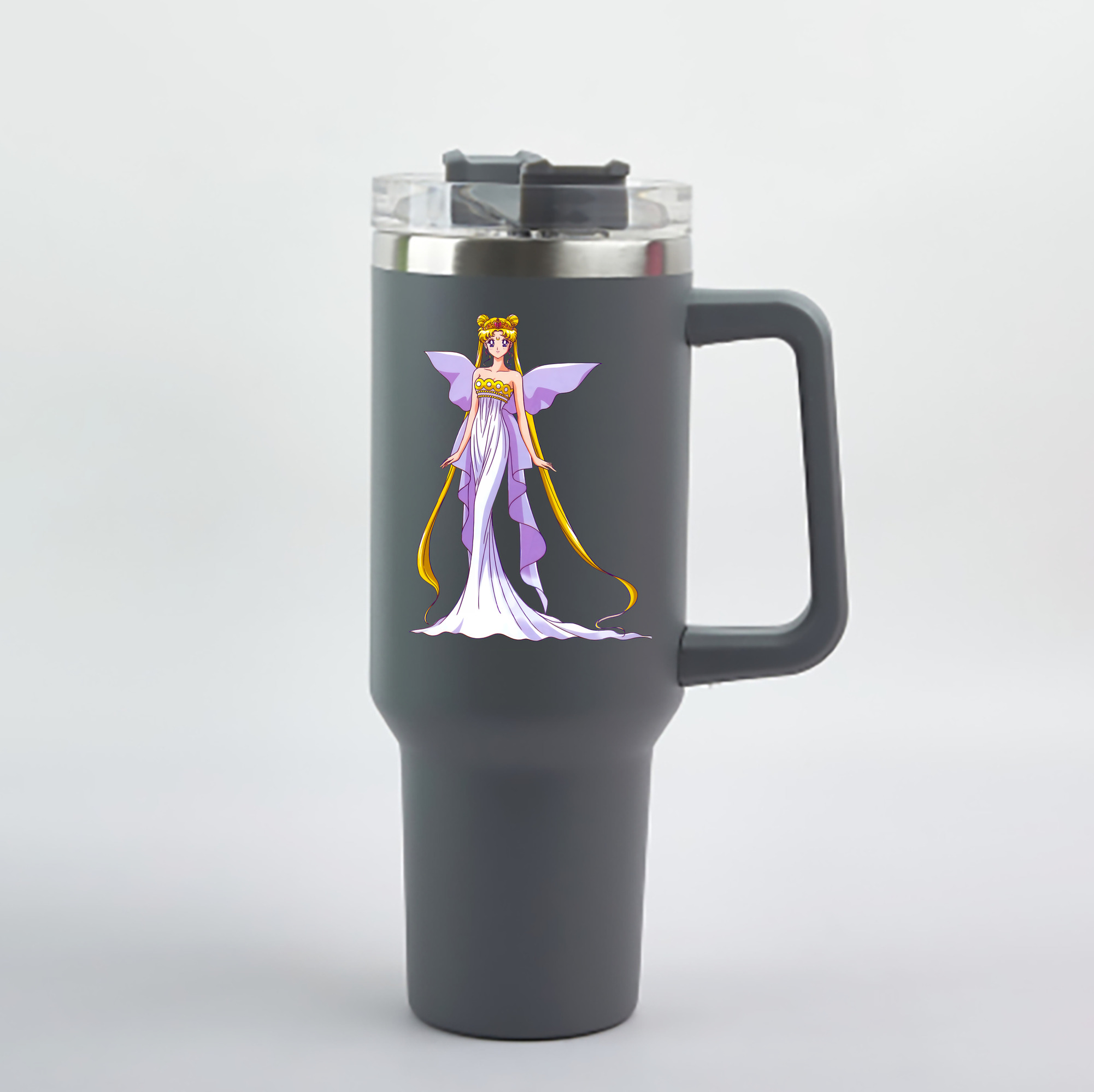 （画像用） 美少女戦士セーラームーン 愛野 美奈子 あいの みなこ Sailor Moon Aino Minako 1200mL車用タンブラー - クリスタルステッカー（プラスチックストロー付き）