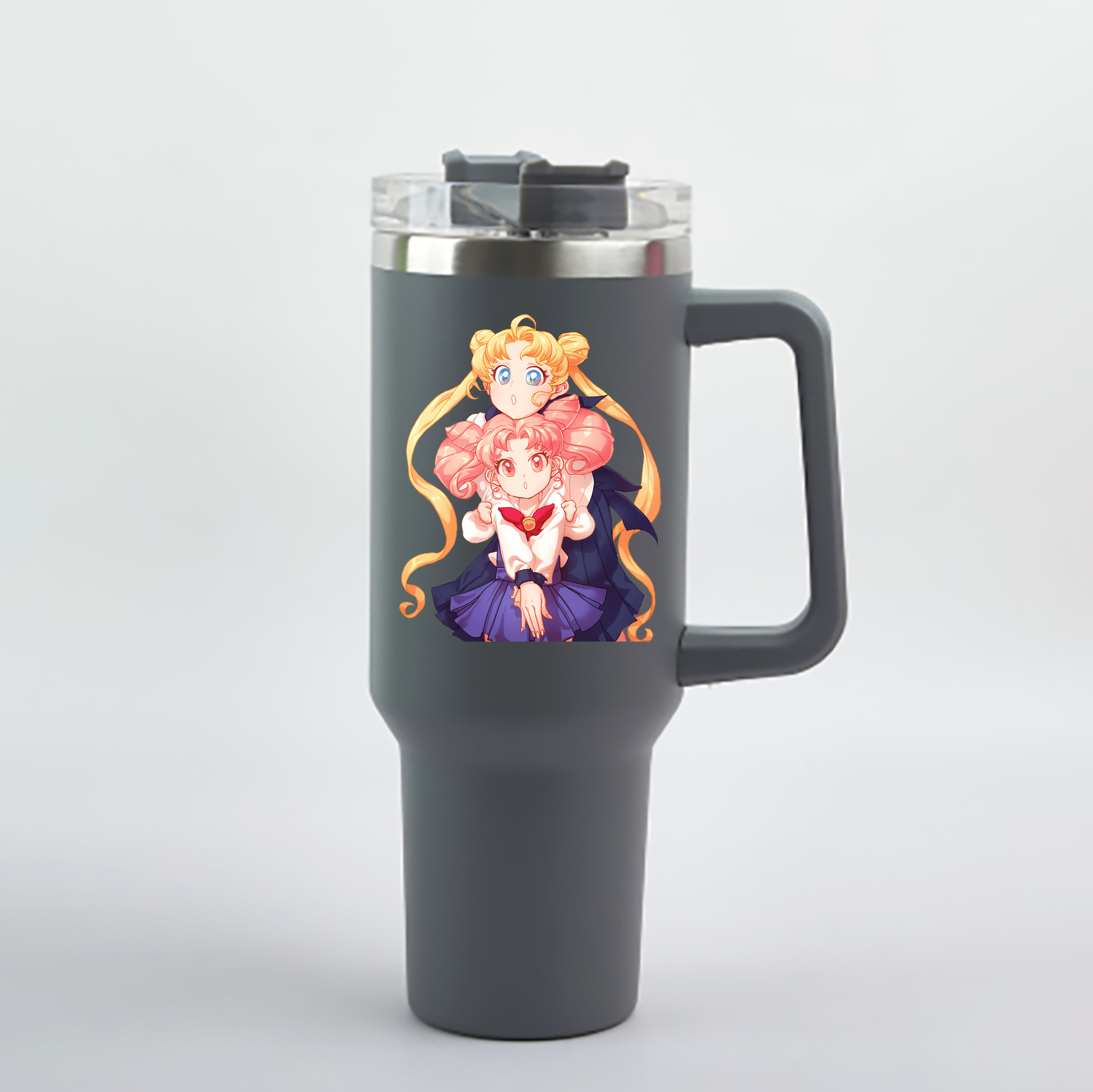 （画像用） 美少女戦士セーラームーン 愛野 美奈子 あいの みなこ Sailor Moon Aino Minako 1200mL車用タンブラー - クリスタルステッカー（プラスチックストロー付き）