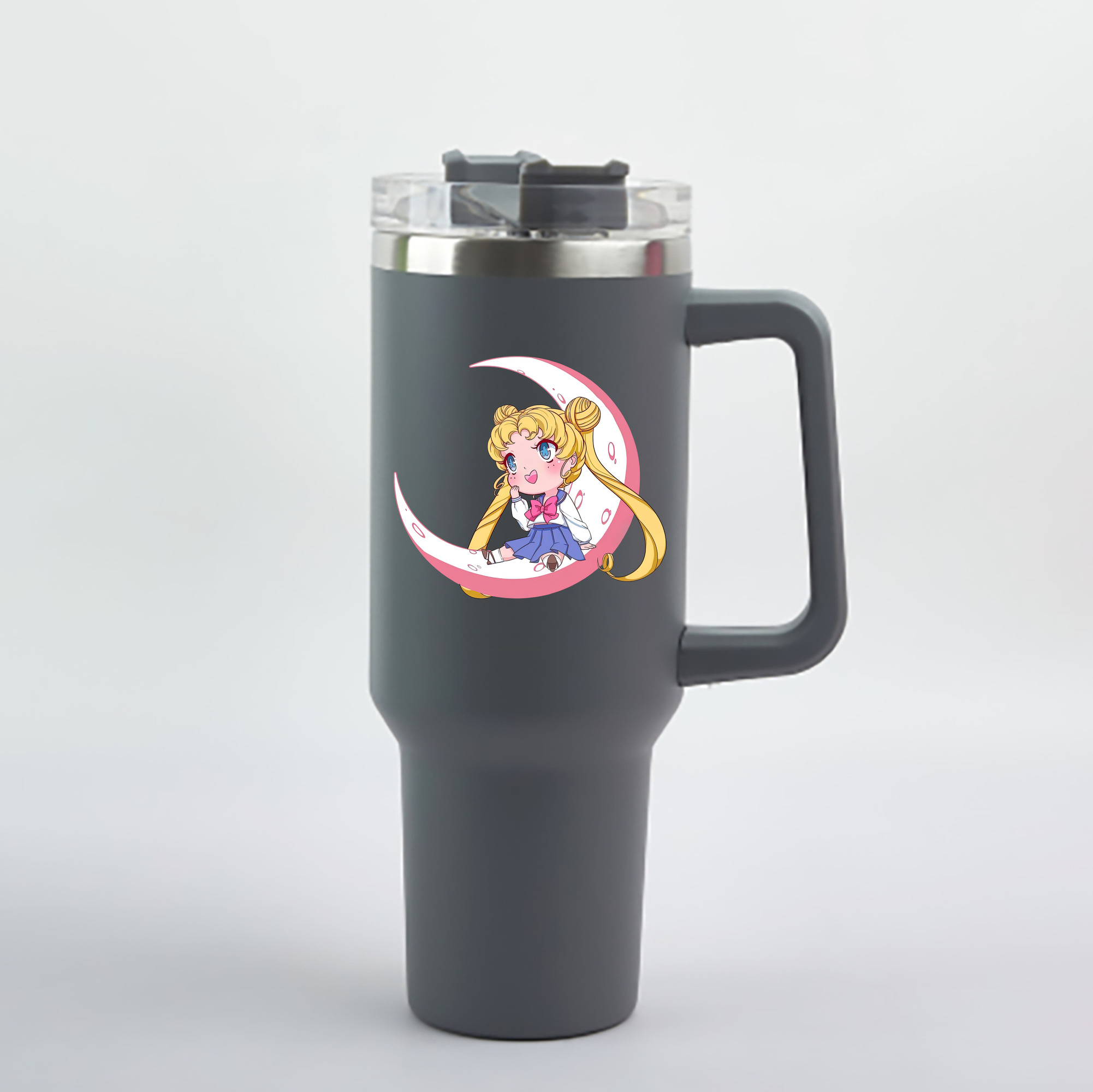 （画像用） 美少女戦士セーラームーン 愛野 美奈子 あいの みなこ Sailor Moon Aino Minako 1200mL車用タンブラー - クリスタルステッカー（プラスチックストロー付き）
