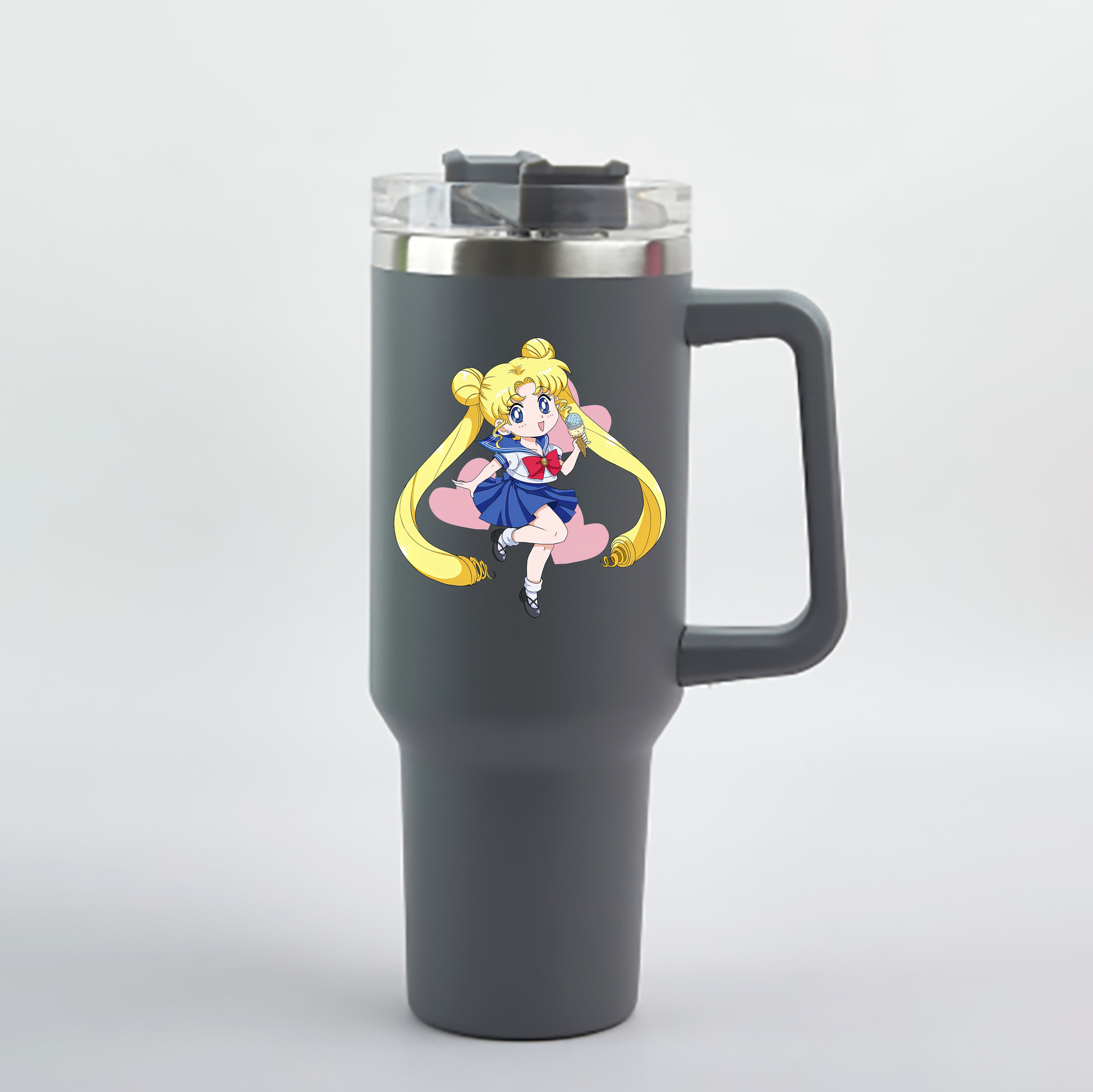 （画像用） 美少女戦士セーラームーン 愛野 美奈子 あいの みなこ Sailor Moon Aino Minako 1200mL車用タンブラー - クリスタルステッカー（プラスチックストロー付き）