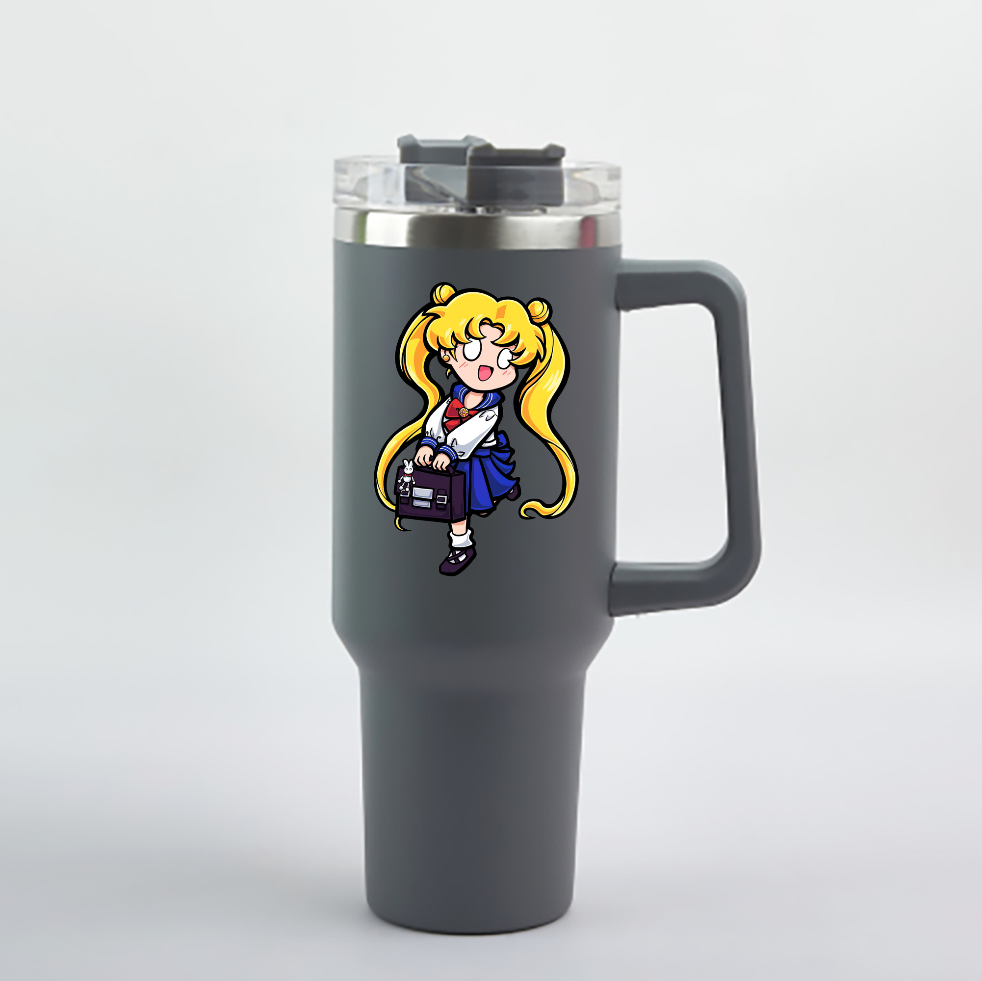 （画像用） 美少女戦士セーラームーン 愛野 美奈子 あいの みなこ Sailor Moon Aino Minako 1200mL車用タンブラー - クリスタルステッカー（プラスチックストロー付き）