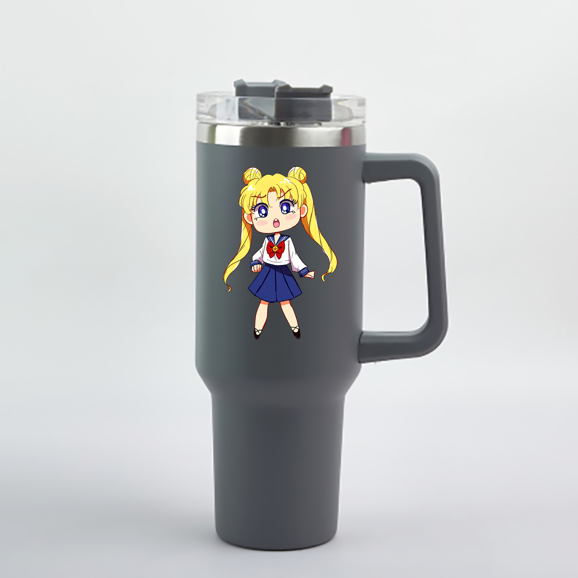 （画像用） 美少女戦士セーラームーン 愛野 美奈子 あいの みなこ Sailor Moon Aino Minako 1200mL車用タンブラー - クリスタルステッカー（プラスチックストロー付き）