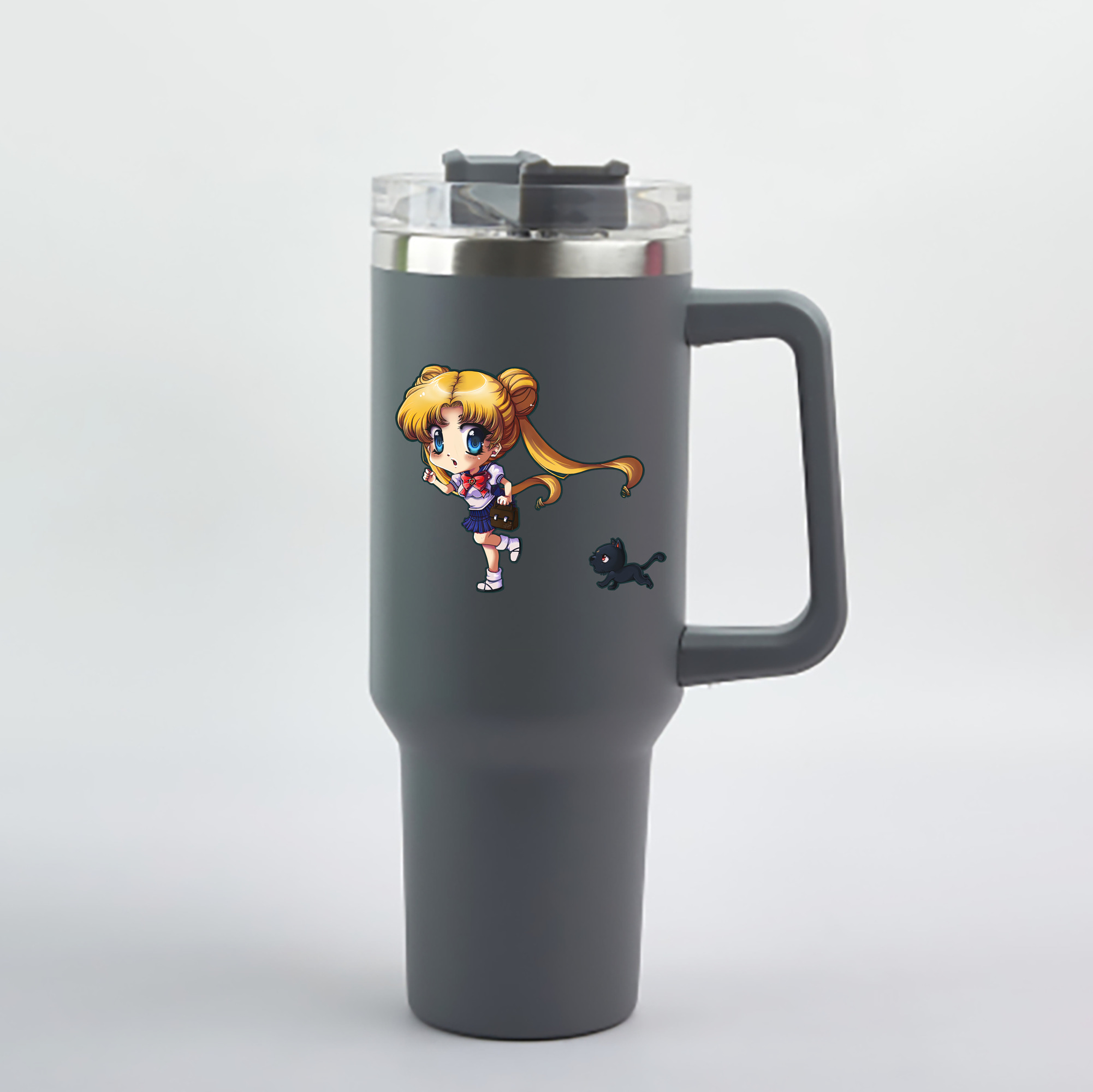 （画像用） 美少女戦士セーラームーン 愛野 美奈子 あいの みなこ Sailor Moon Aino Minako 1200mL車用タンブラー - クリスタルステッカー（プラスチックストロー付き）