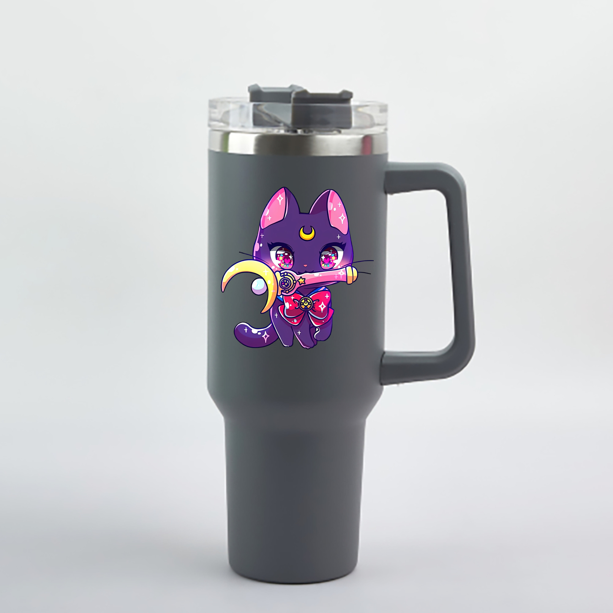 （画像用） 美少女戦士セーラームーン Sailor Moon 1200mL車用タンブラー - クリスタルステッカー（プラスチックストロー付き）