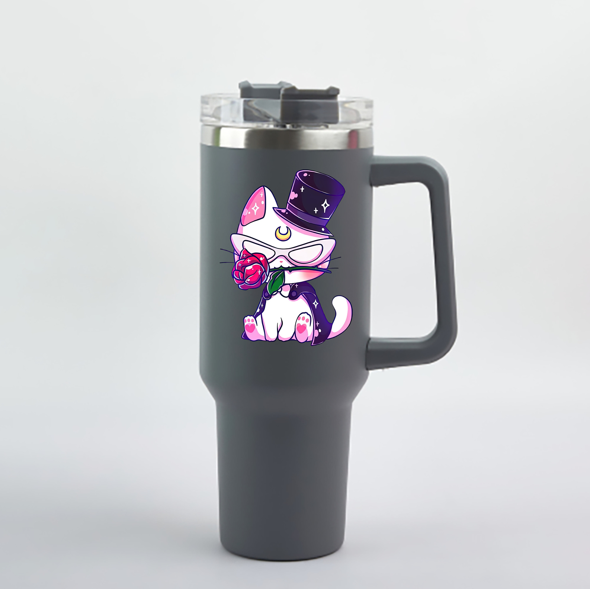 （画像用） 美少女戦士セーラームーン Sailor Moon 1200mL車用タンブラー - クリスタルステッカー（プラスチックストロー付き）