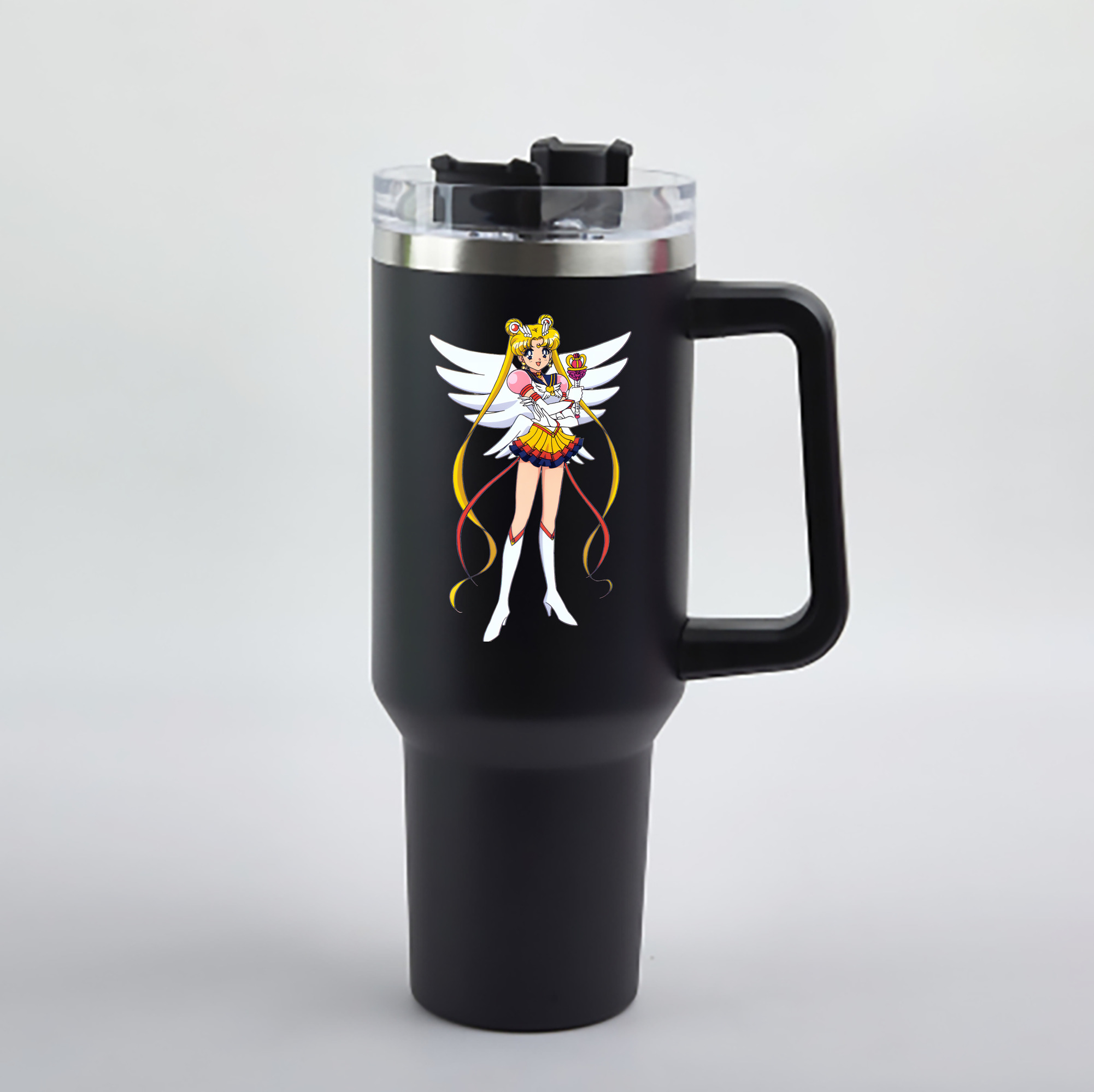 （画像用） 美少女戦士セーラームーン 月野 うさぎ つきの うさぎ Sailor Moon Tsukino Usagi 1200mL車用タンブラー - クリスタルステッカー（プラスチックストロー付き）
