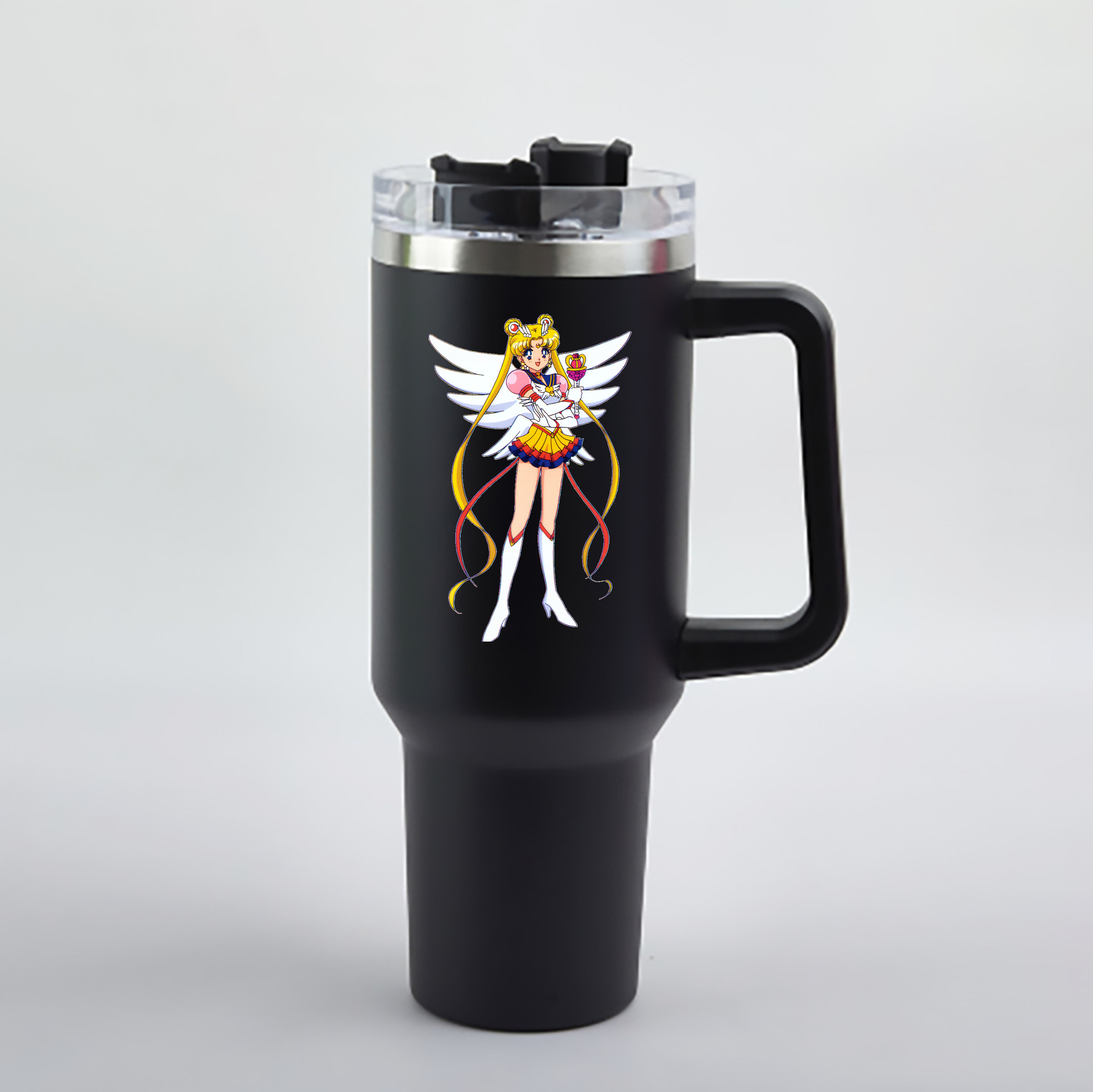 （画像用） 美少女戦士セーラームーン 月野 うさぎ つきの うさぎ Sailor Moon Tsukino Usagi 1200mL車用タンブラー - クリスタルステッカー（プラスチックストロー付き）