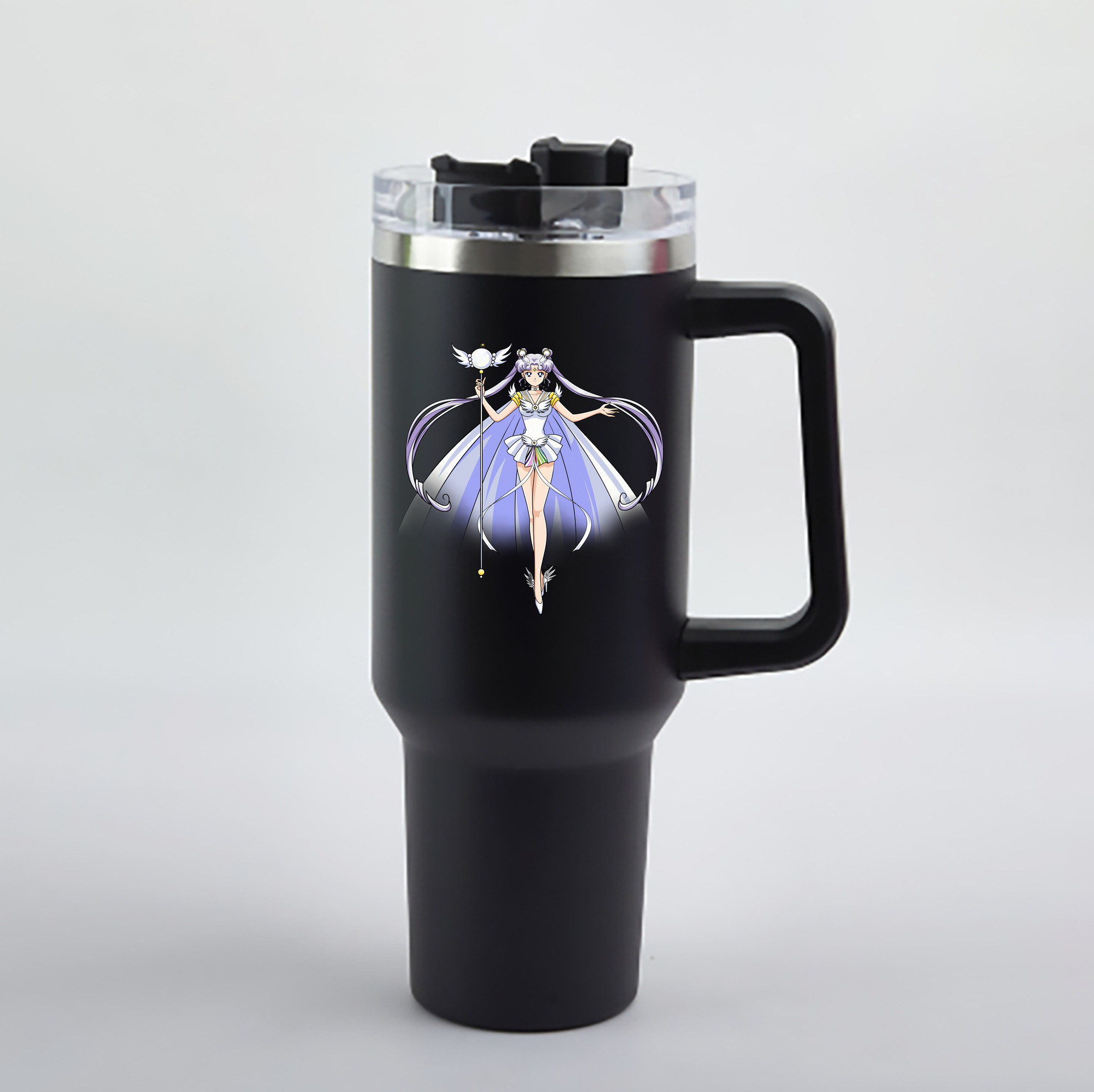 （画像用） 美少女戦士セーラームーン 月野 うさぎ つきの うさぎ Sailor Moon Tsukino Usagi 1200mL車用タンブラー - クリスタルステッカー（プラスチックストロー付き）
