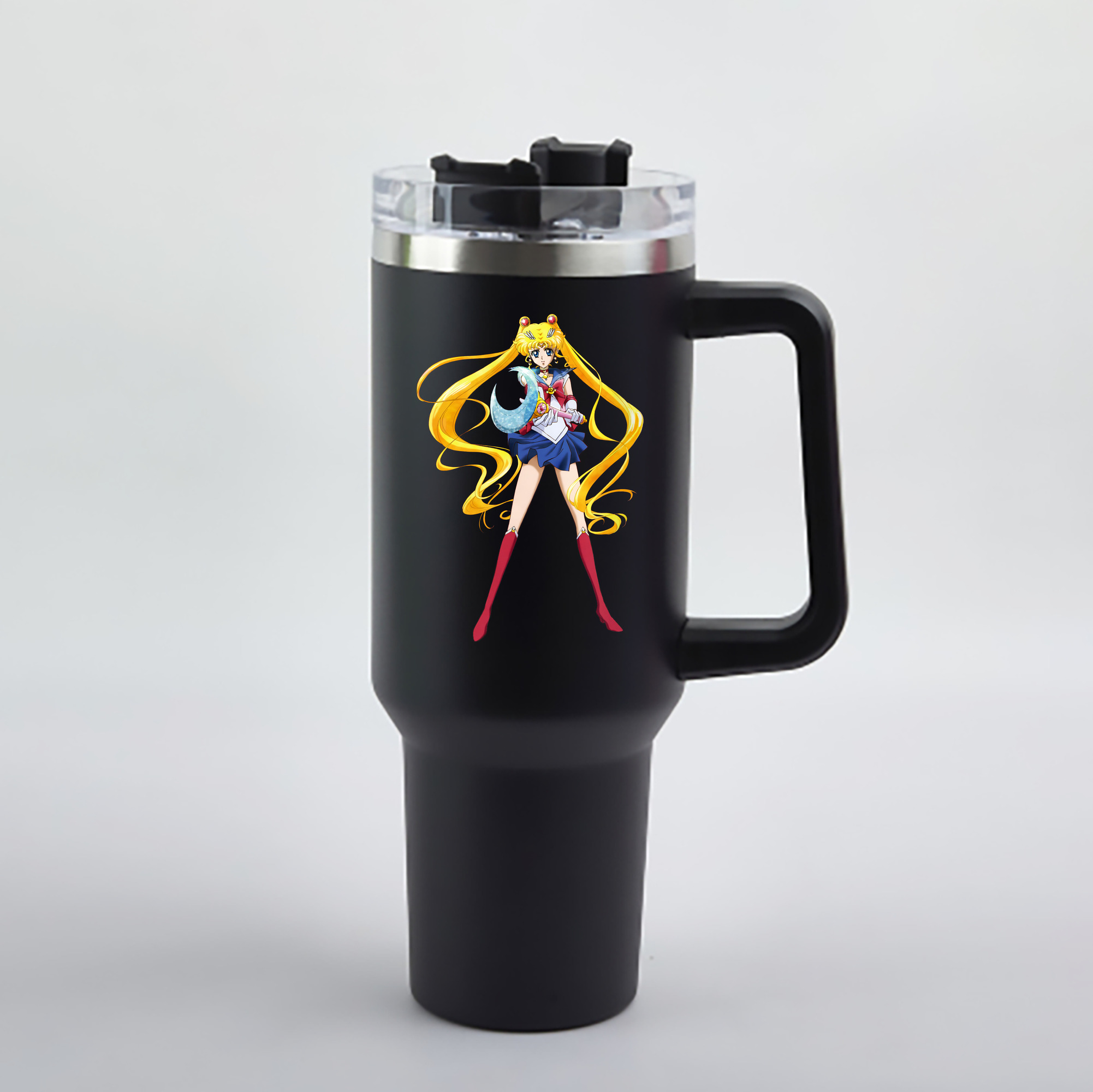 （画像用） 美少女戦士セーラームーン 月野 うさぎ つきの うさぎ Sailor Moon Tsukino Usagi 1200mL車用タンブラー - クリスタルステッカー（プラスチックストロー付き）