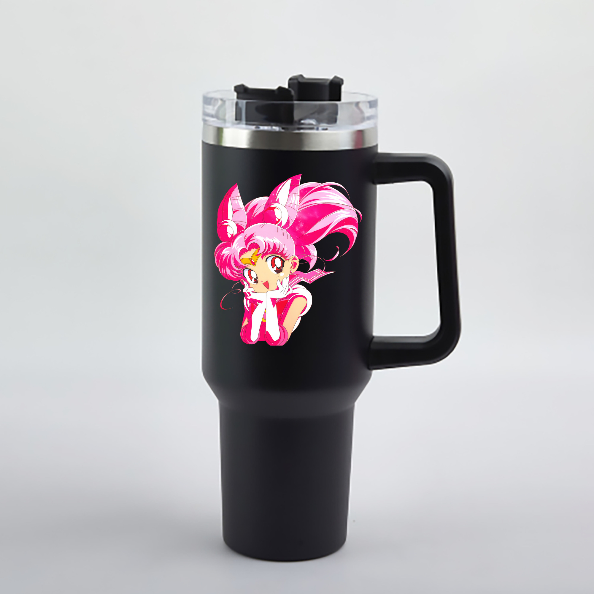（画像用） 美少女戦士セーラームーン ちびうさ Sailor Moon Chibiusa Tsukino Usagi Small Lady Serenity 1200mL車用タンブラー - クリスタルステッカー（プラスチックストロー付き）