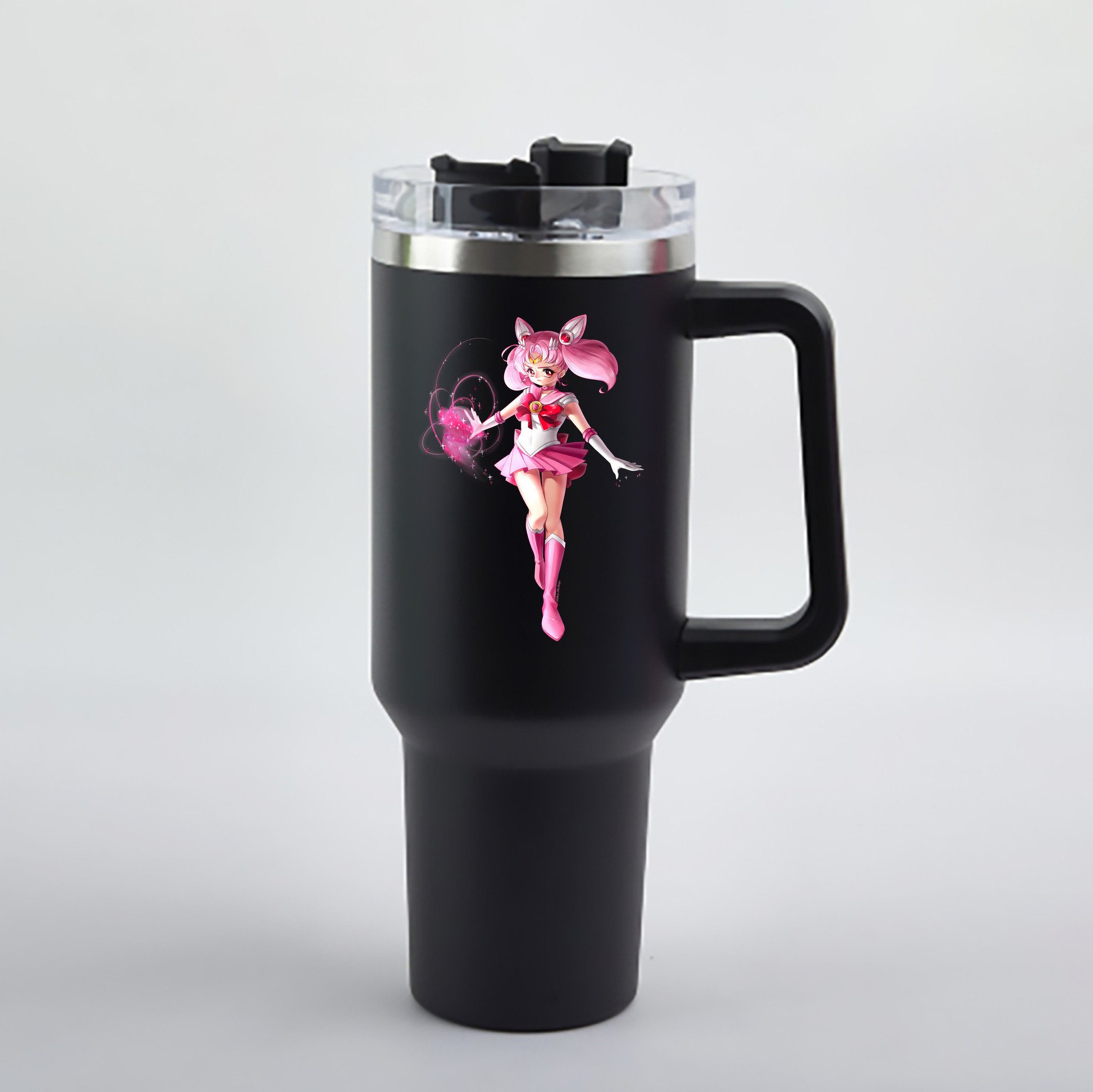 （画像用） 美少女戦士セーラームーン ちびうさ Sailor Moon Chibiusa Tsukino Usagi Small Lady Serenity 1200mL車用タンブラー - クリスタルステッカー（プラスチックストロー付き）