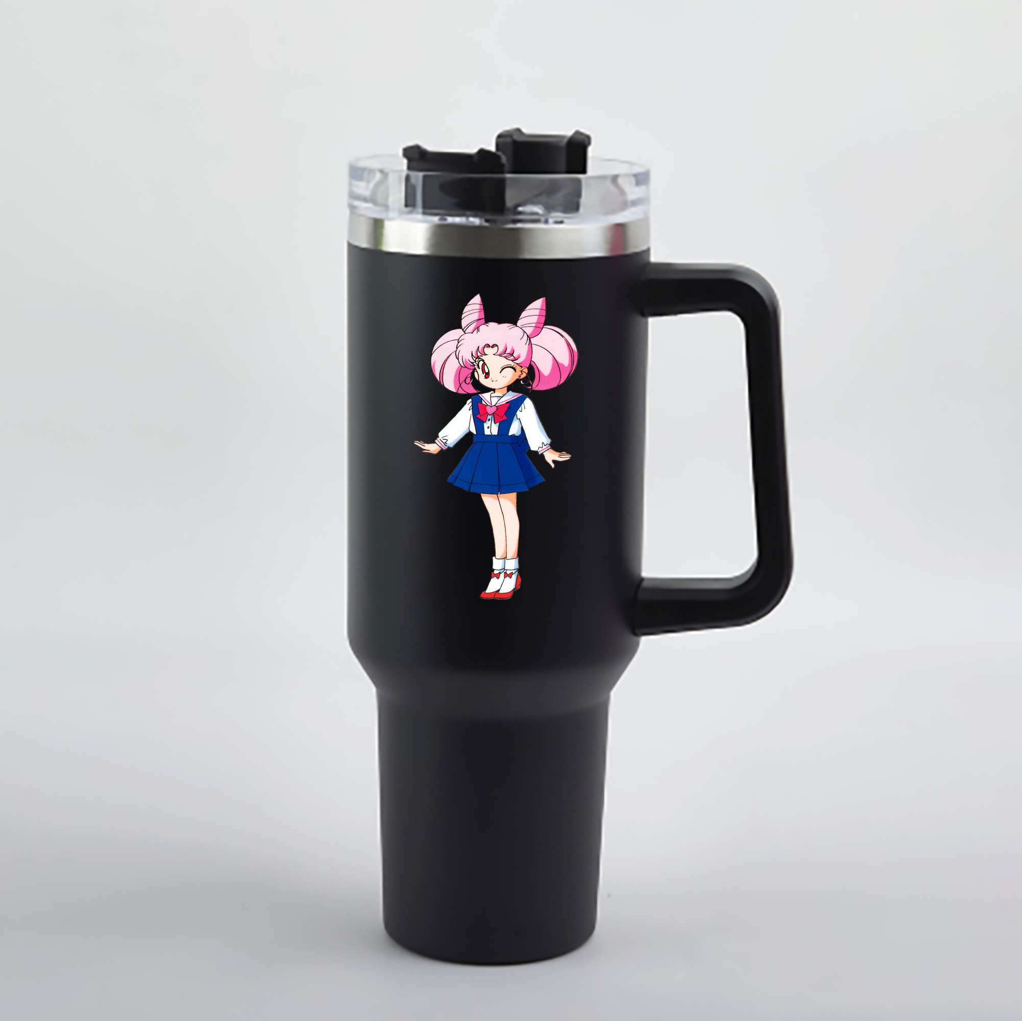 （画像用） 美少女戦士セーラームーン ちびうさ Sailor Moon Chibiusa Tsukino Usagi Small Lady Serenity 1200mL車用タンブラー - クリスタルステッカー（プラスチックストロー付き）