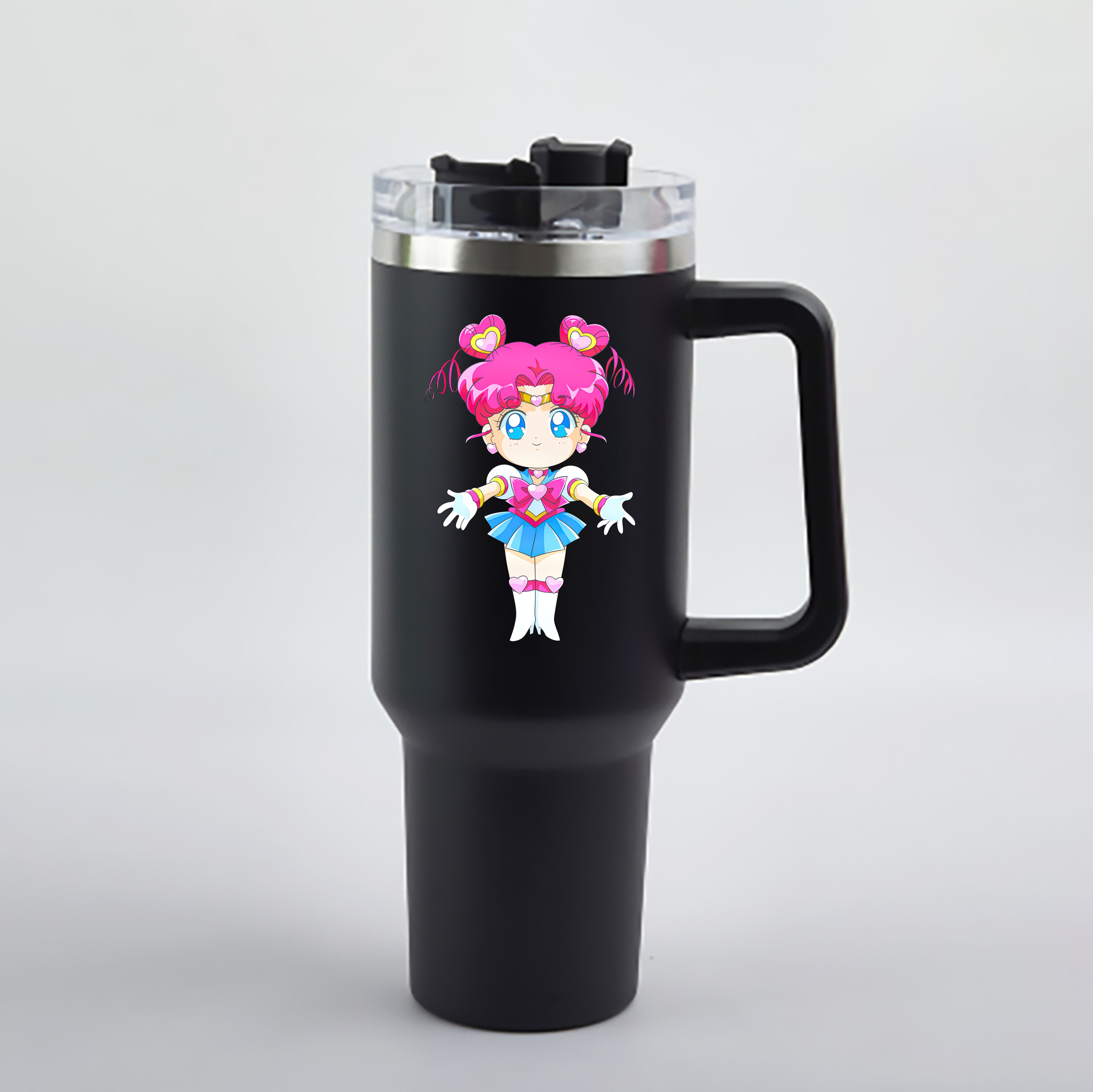 （画像用） 美少女戦士セーラームーン ちびうさ Sailor Moon Chibiusa Tsukino Usagi Small Lady Serenity 1200mL車用タンブラー - クリスタルステッカー（プラスチックストロー付き）