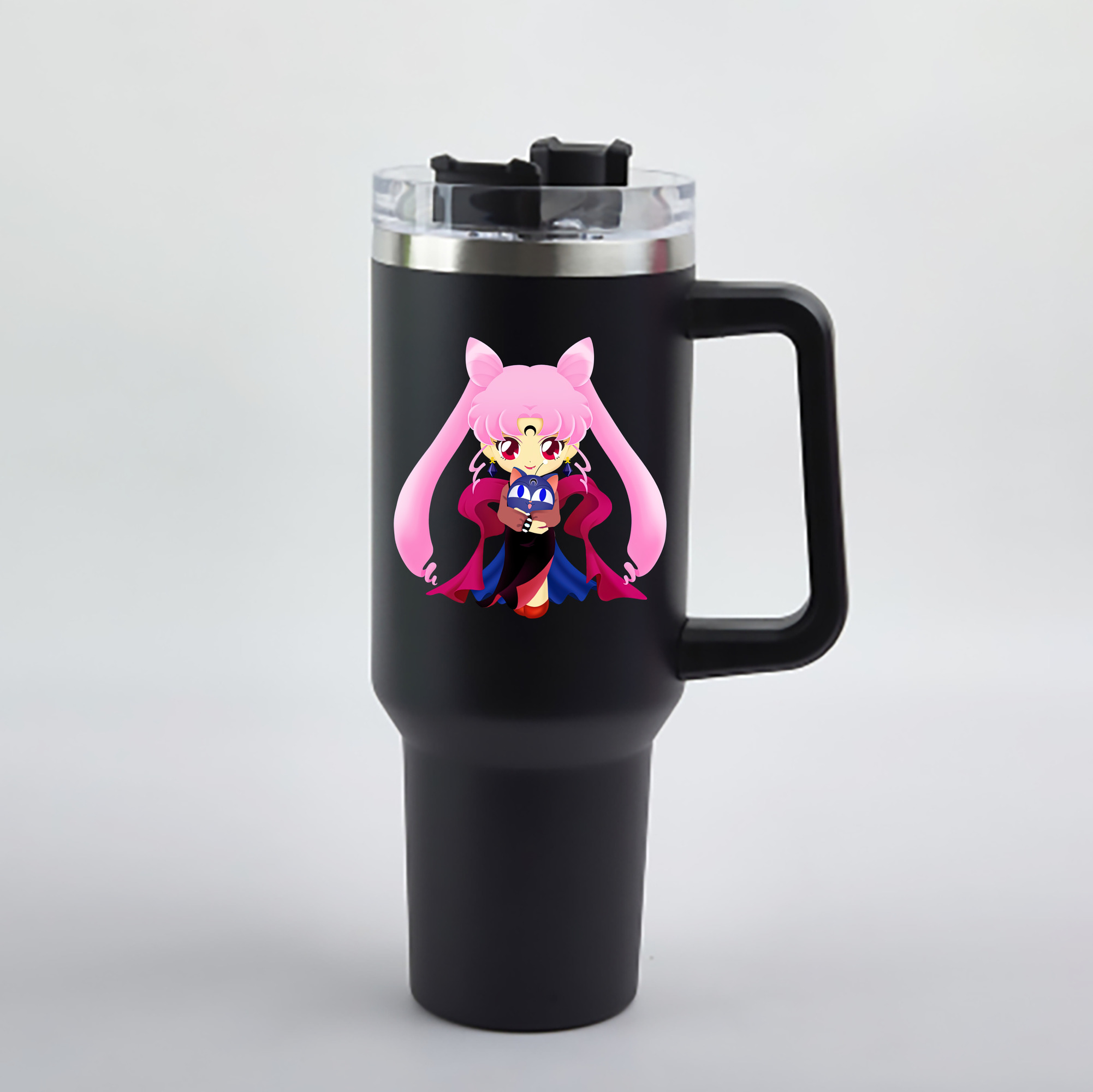 （画像用） 美少女戦士セーラームーン ちびうさ Sailor Moon Chibiusa Tsukino Usagi Small Lady Serenity 1200mL車用タンブラー - クリスタルステッカー（プラスチックストロー付き）